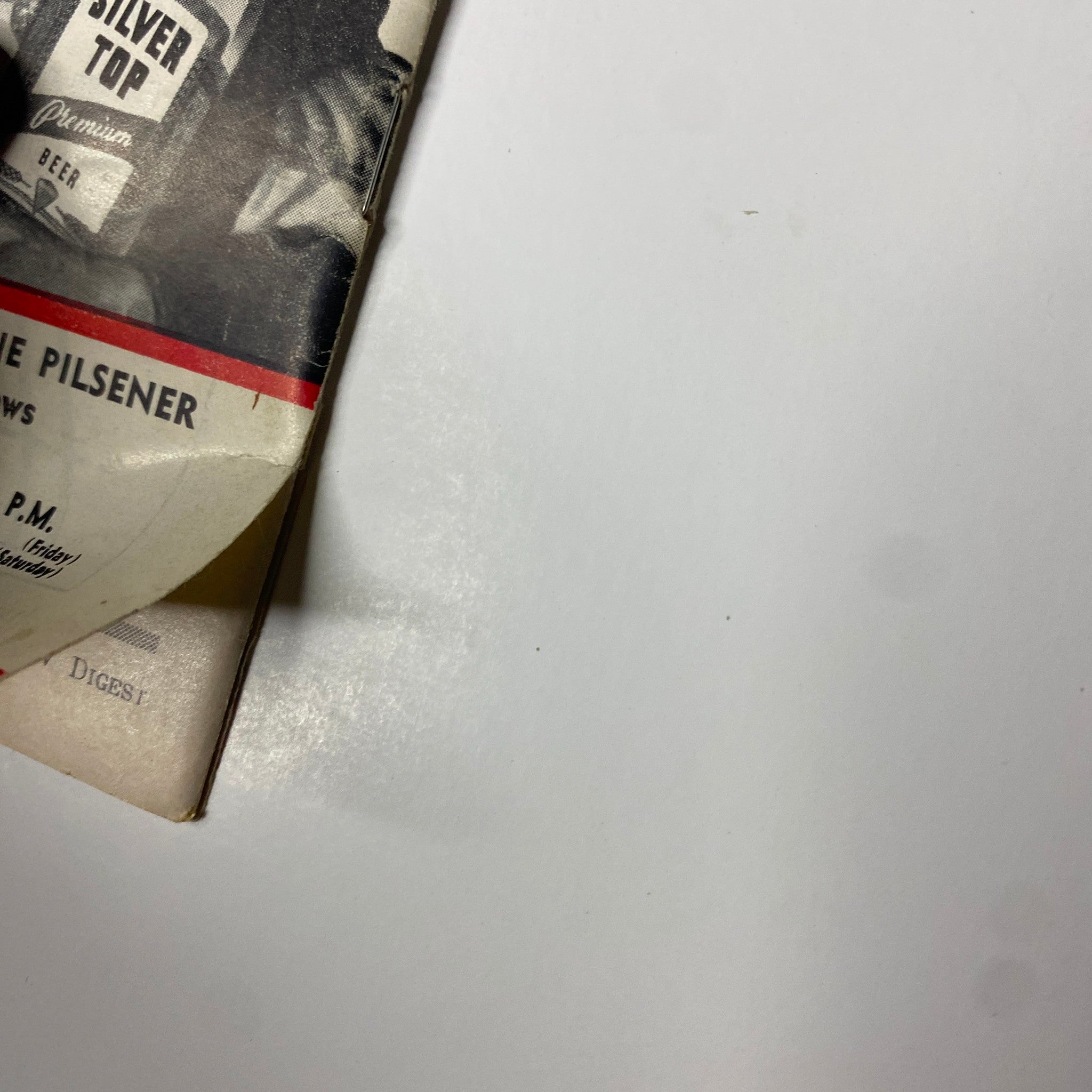 Close-up detail of the advertisement for Duquesne Pilsener and Silver Top beers from TV Digest Magazine January 24, 1953.