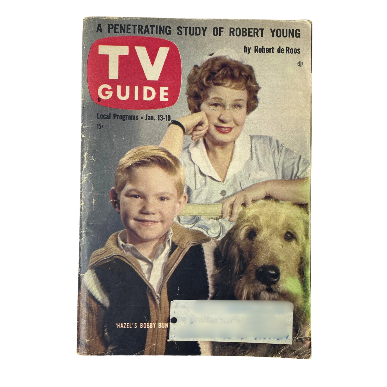 Cover of TV Guide Magazine January 13, 1962 featuring Bobby Buntrock and Shirley Booth, Pittsburgh Edition. The magazine showcases their popular sitcom 'Hazel' with a vintage design and vibrant colors.