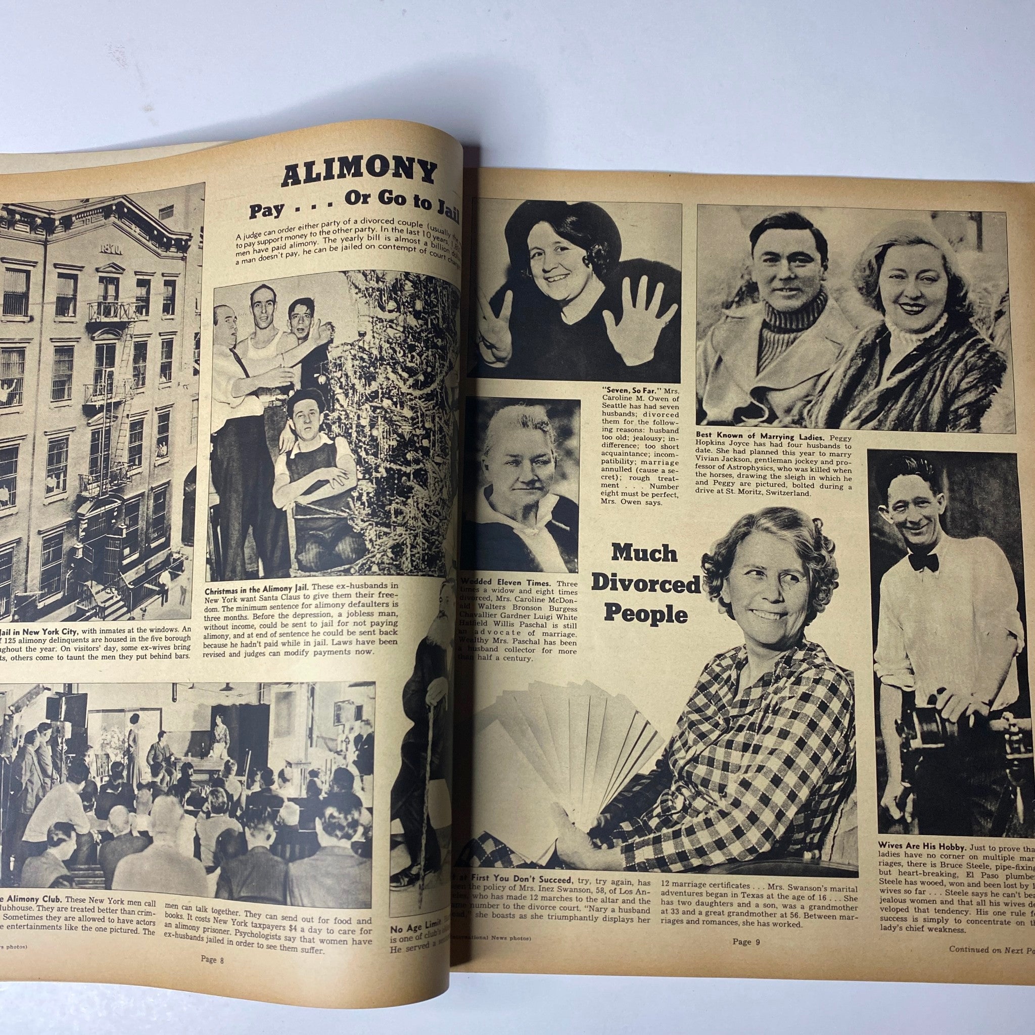 Look Magazine June 22, 1937 features an article on alimony with images of various subjects related to divorce and family court.