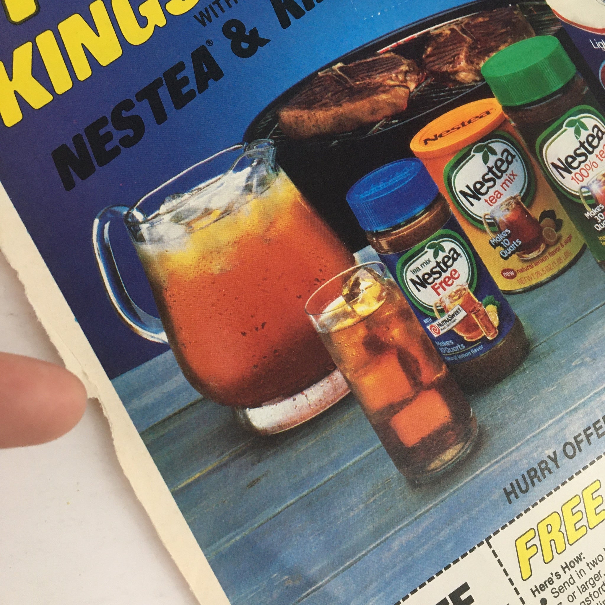 1984 Kingsford Charcoal FREE Purchase of Nestea Circular Coupon Advertisement