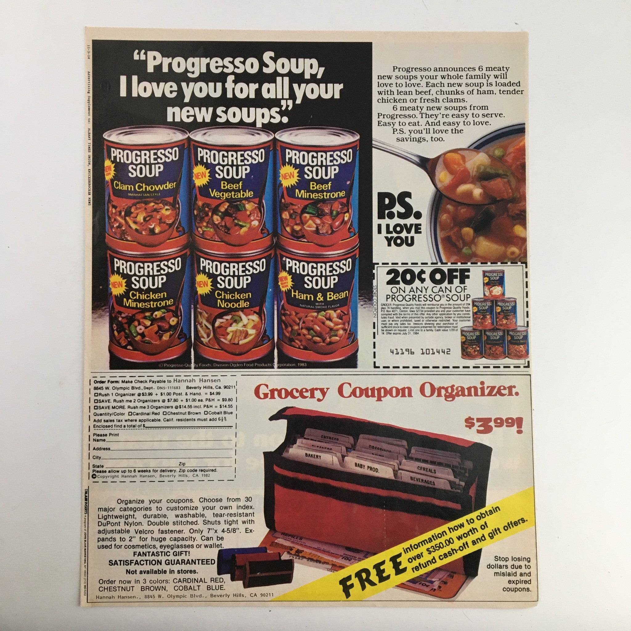 1984 Carnation Baking Products Circular Coupon Advertisement