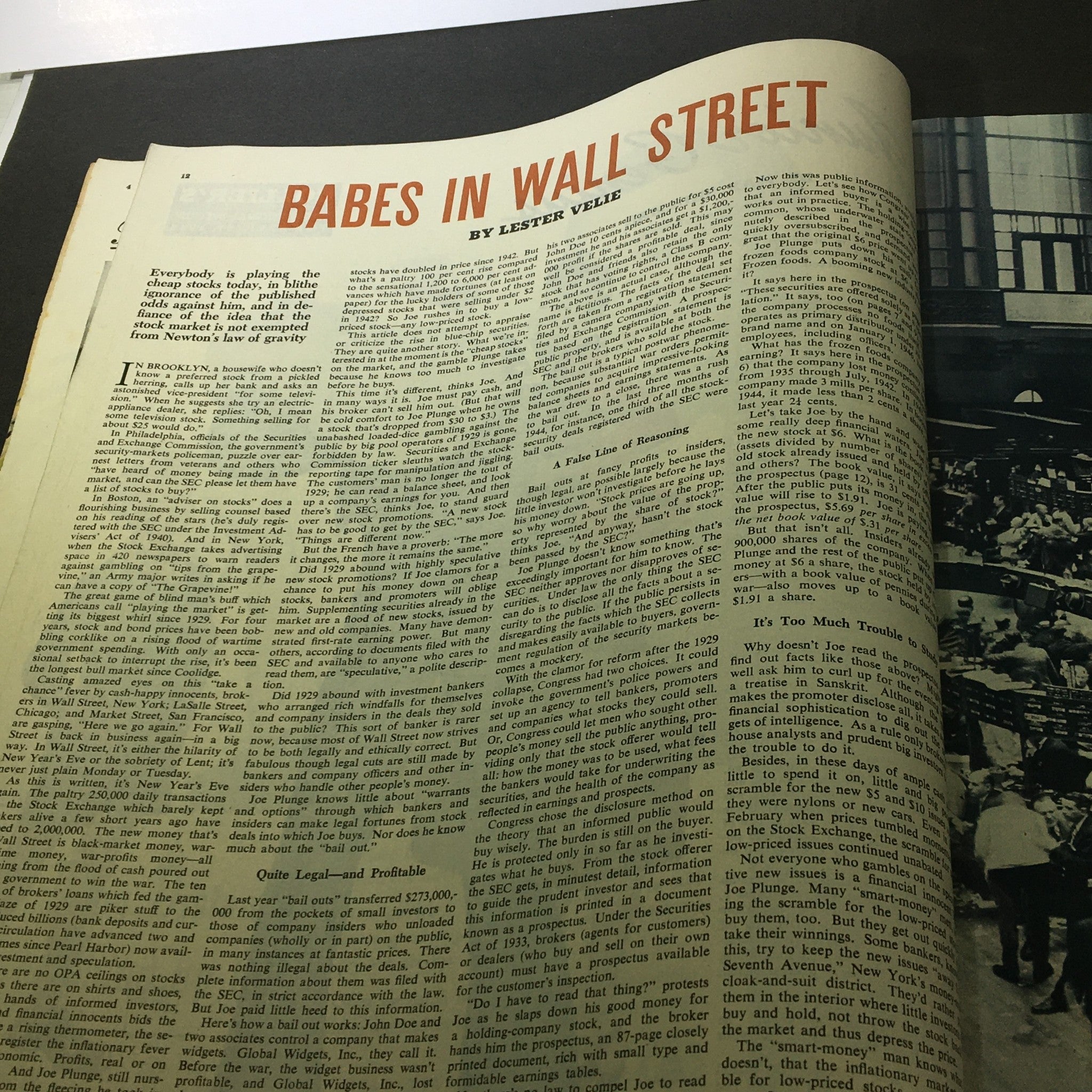 VTG Collier's Magazine April 27 1946 Babes in Wall Street by Lester Velie