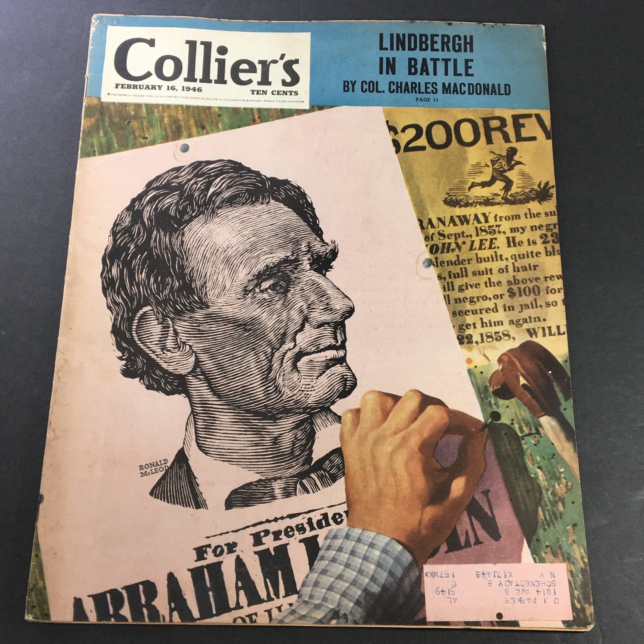 VTG Collier's Magazine February 16 1946 Vote Abraham Lincoln for President