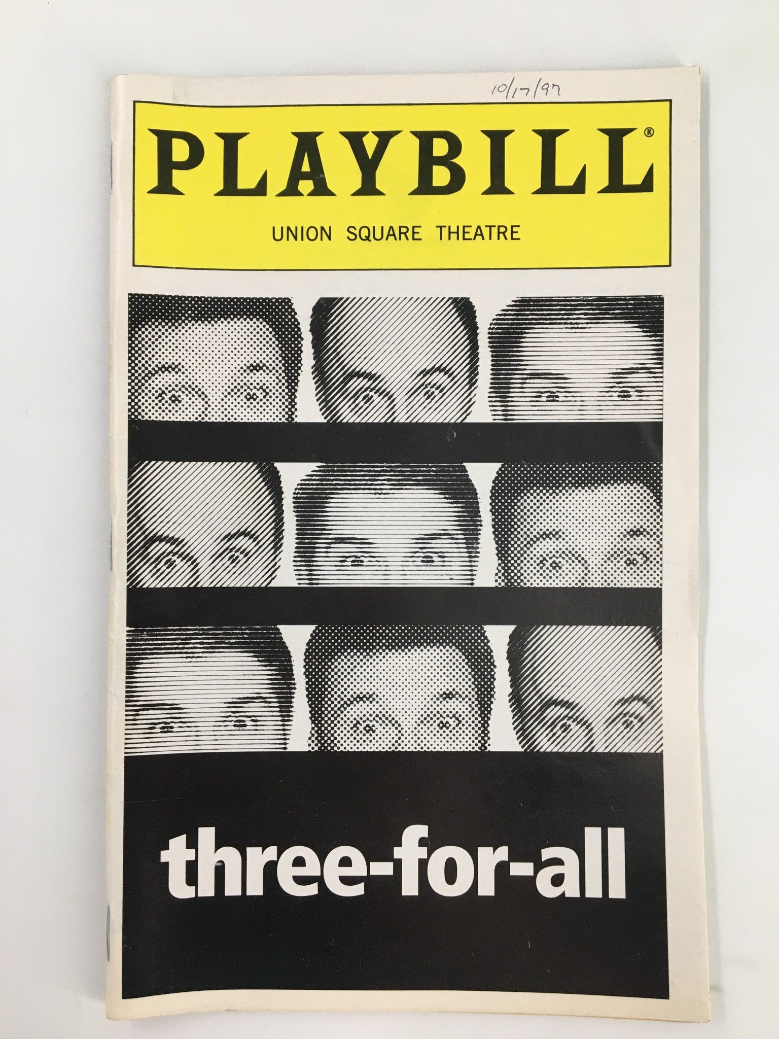 1997 Playbill Union Square Theatre Steven Baruch in Tricicle's Three-For-All