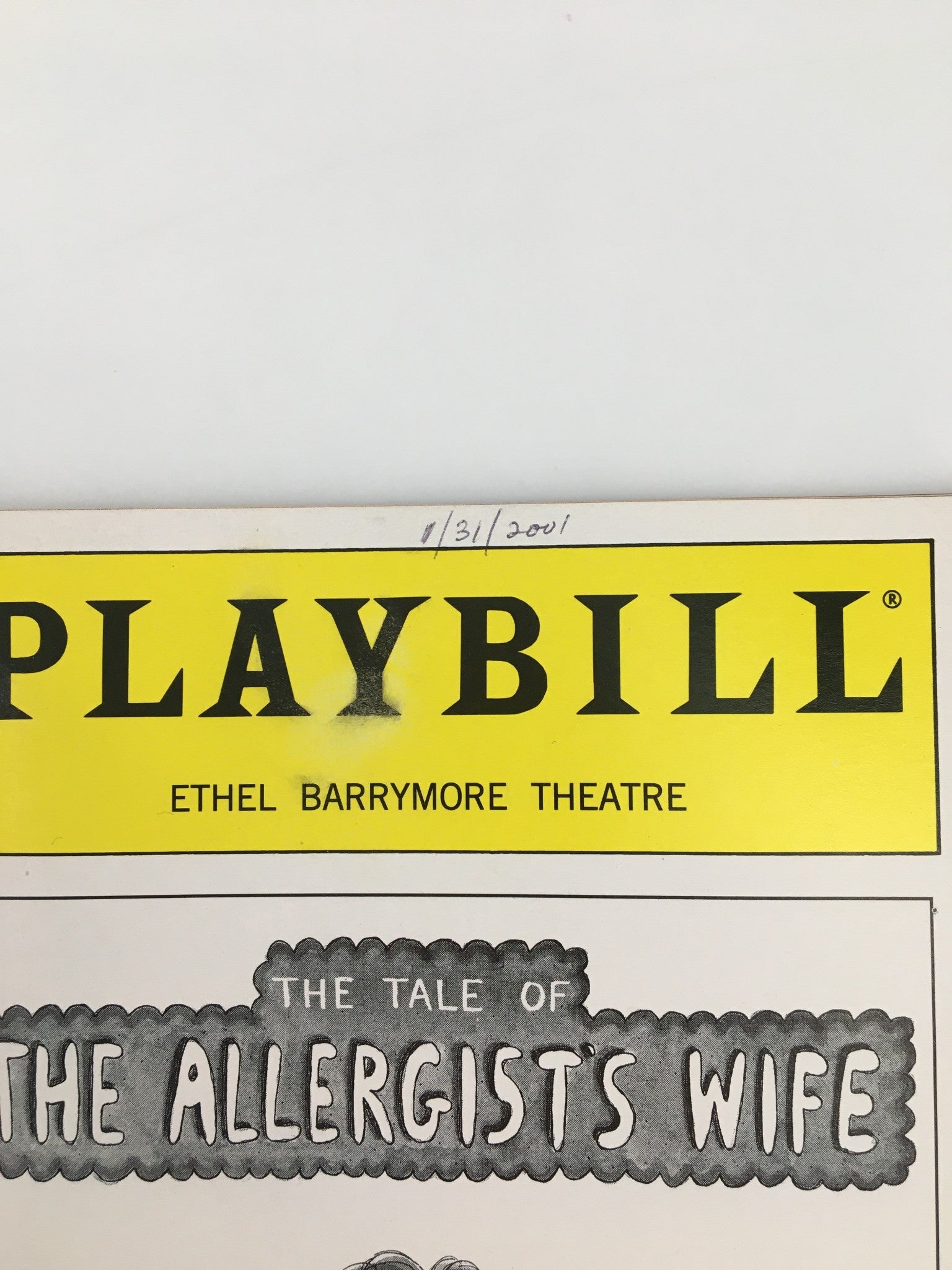 2001 Playbill Ethel Barrymore Theatre Linda Lavin in The Allergist's Wife