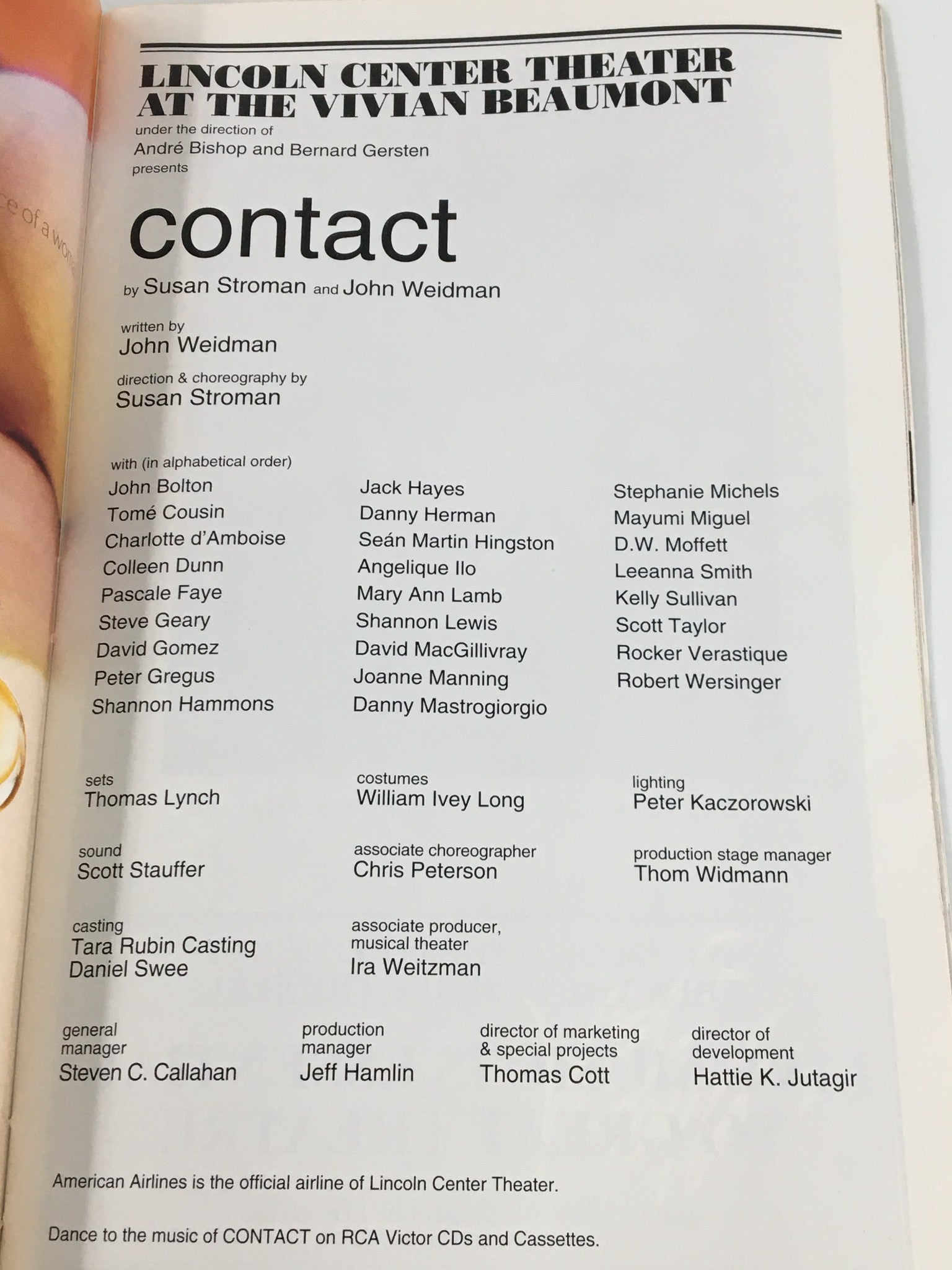 2001 Playbill Lincoln Center Theater John Bolton, Jack Hayes in Contact