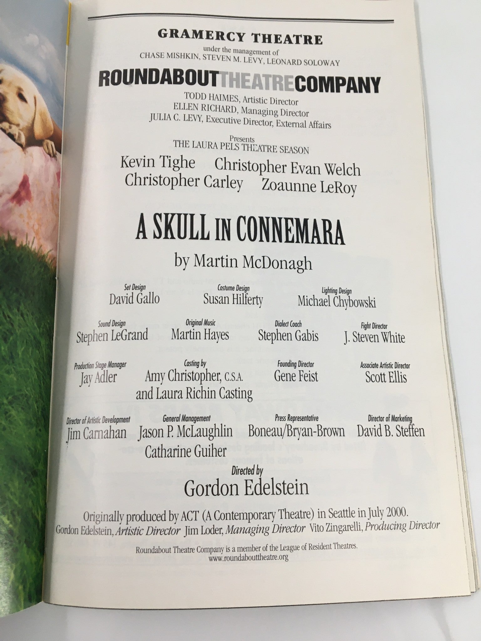 2001 Playbill Gramercy Theatre Kevin Tighe in A Skull in Connemara