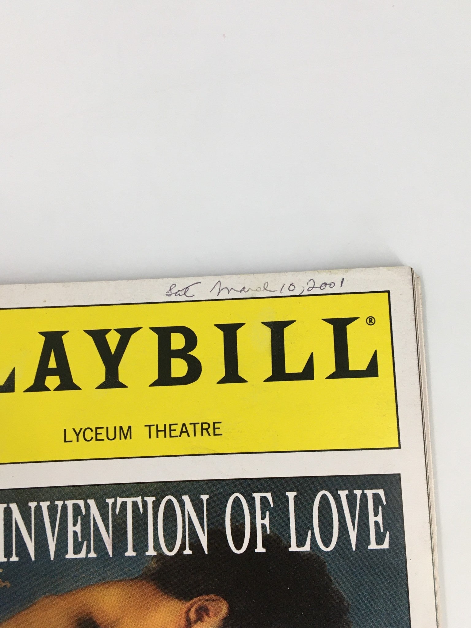 2001 Playbill Lyceum Theatre Daniel Davis in The Invention of Love