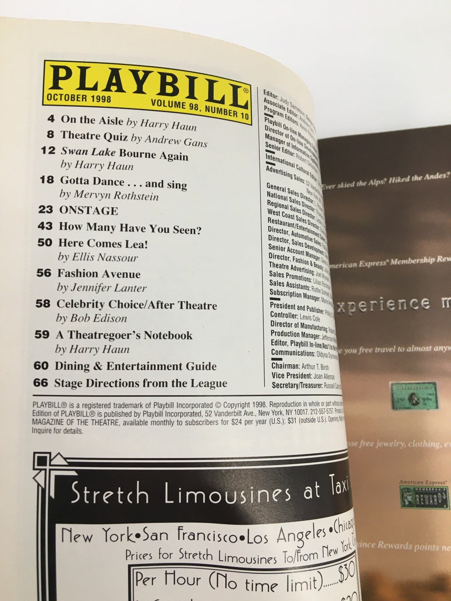 1998 Playbill Jane Street Theatre John Cameron Mitchell Hedwig & The Angry Inch