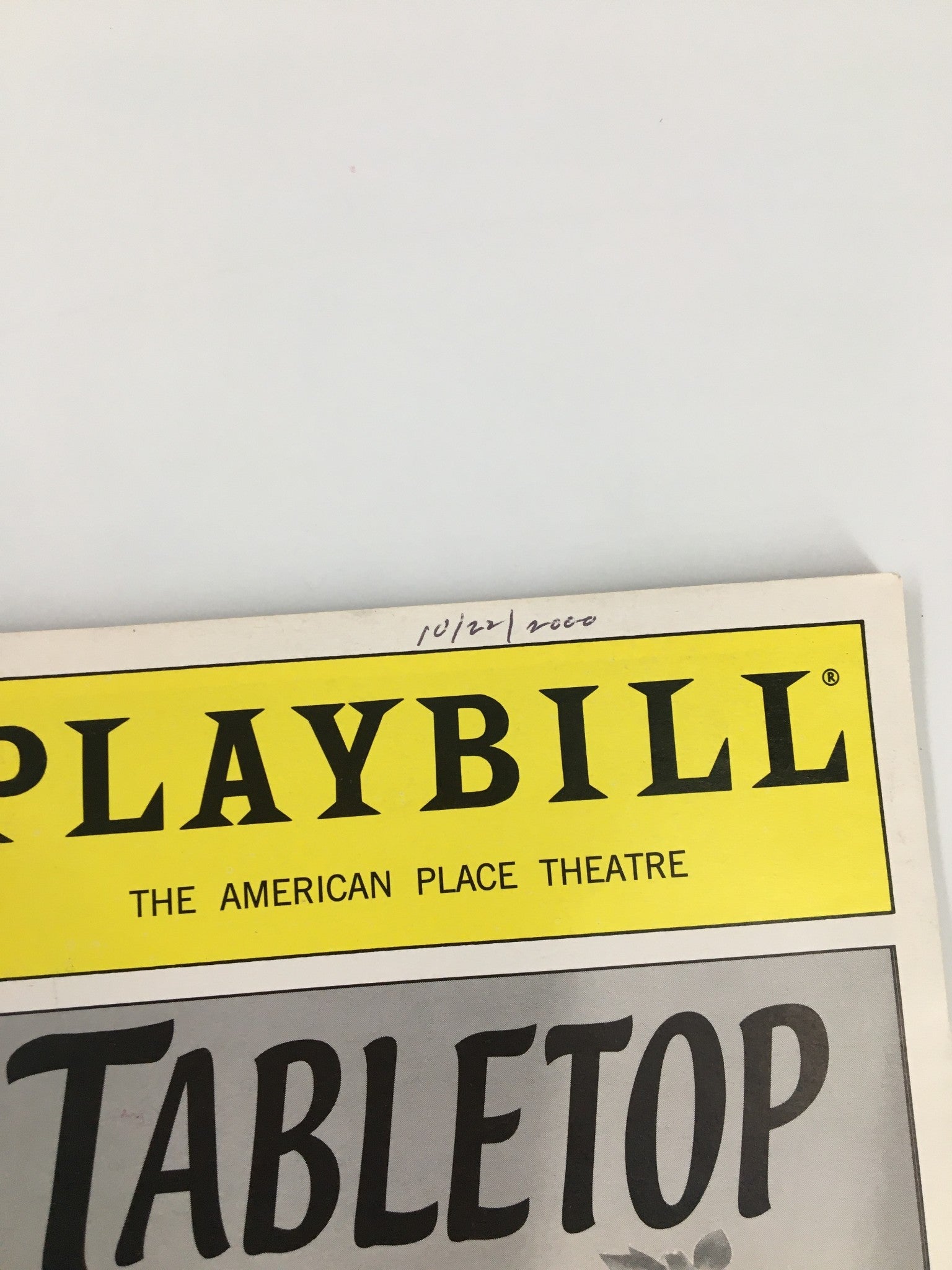 2000 Playbill The American Place Theatre Rob Bartlett, Jack Koenig in Tabletop