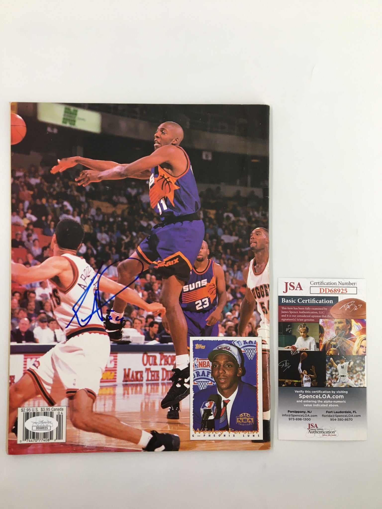 Wesley Person Beckett Basketball #57 April 1995 JSA Certified Autographed