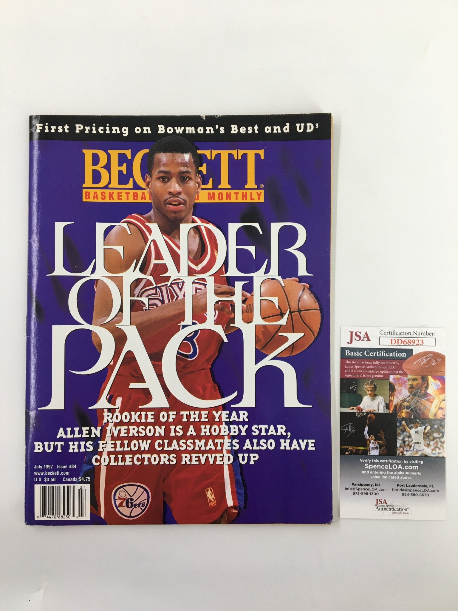 Eddie Jones Beckett Basketball #84 July 1997 JSA Certified Autographed