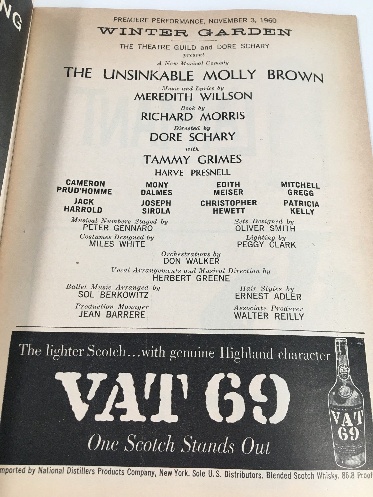 1960 Playbill Winter Garden Tammy Grimes in The Unsinkable Molly Brown