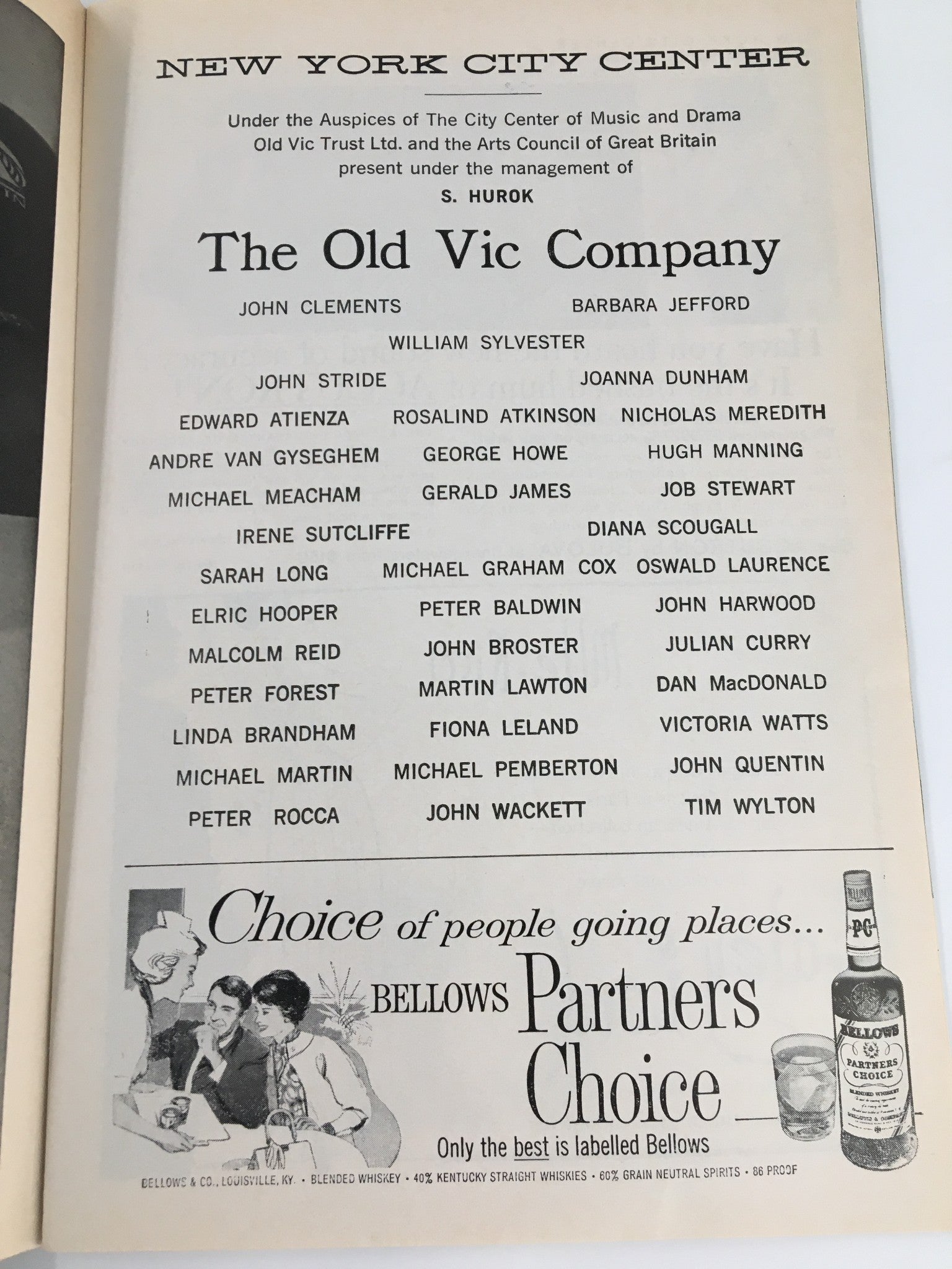 1962 Playbill New York City Center John Clements in The Old Vic Company