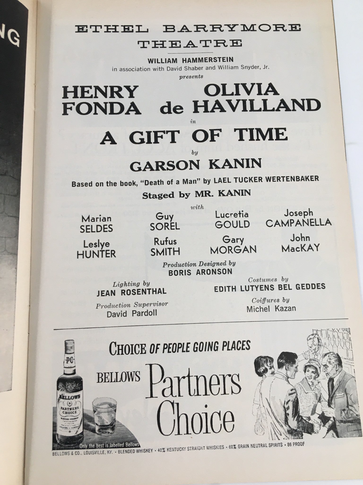 1962 Playbill Ethel Barrymore Theatre Henry Fonda in A Gift of Time