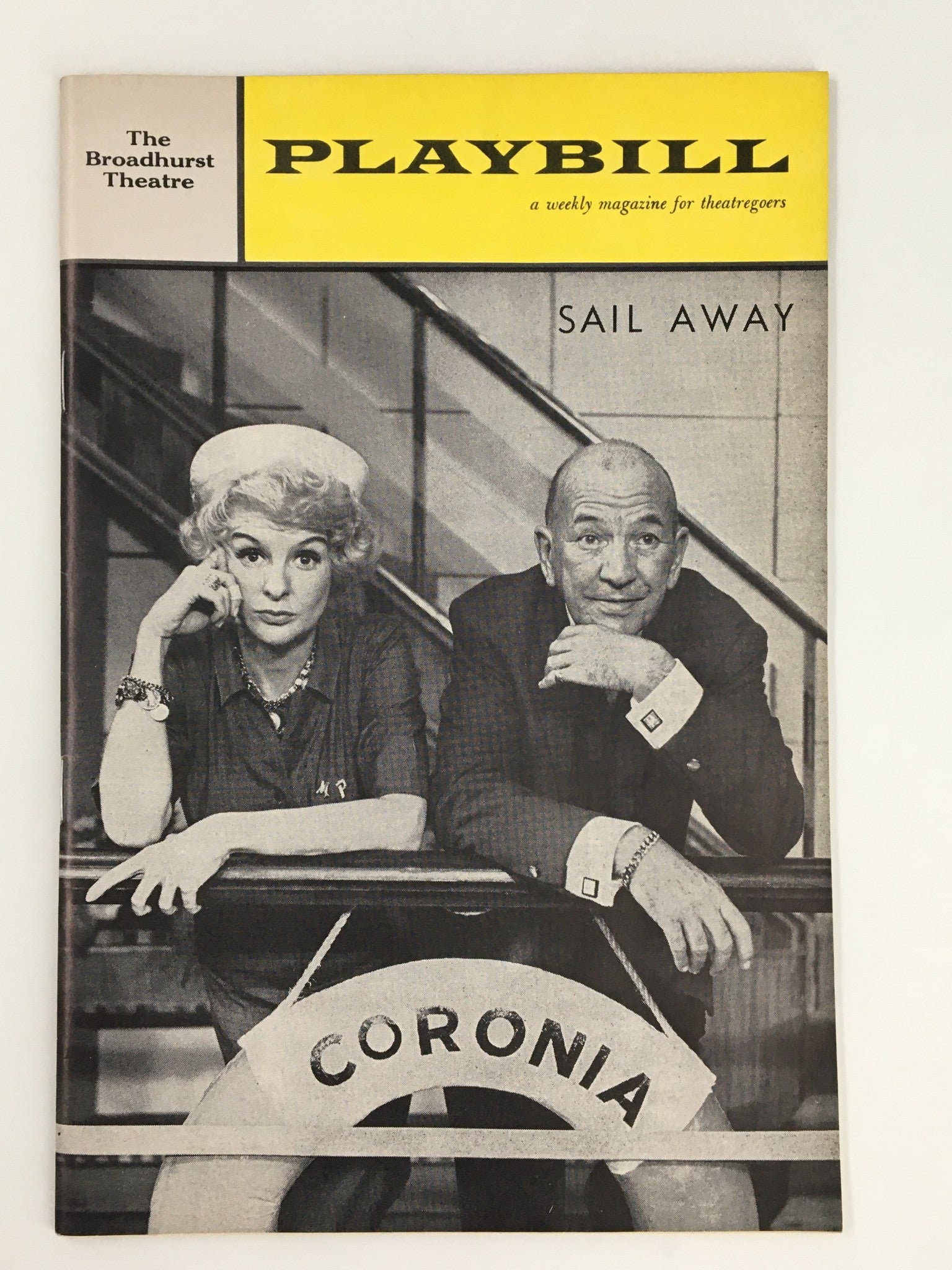 1961 Playbill Broadhurst Theatre Elaine Stritch in Noel Coward's Sail Away