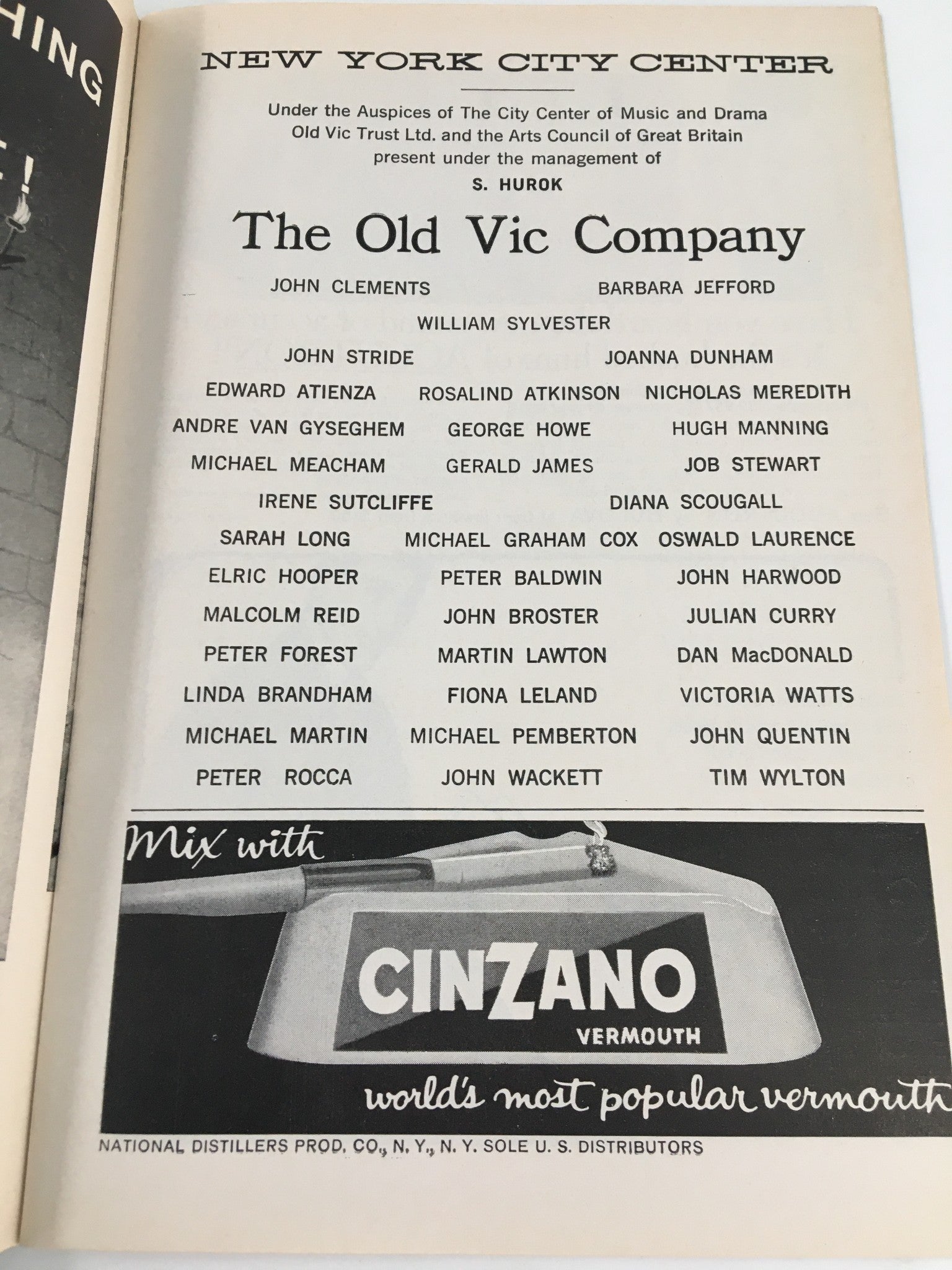 1962 Playbill New York City Center Barbara Jefford in The Old Vic Company