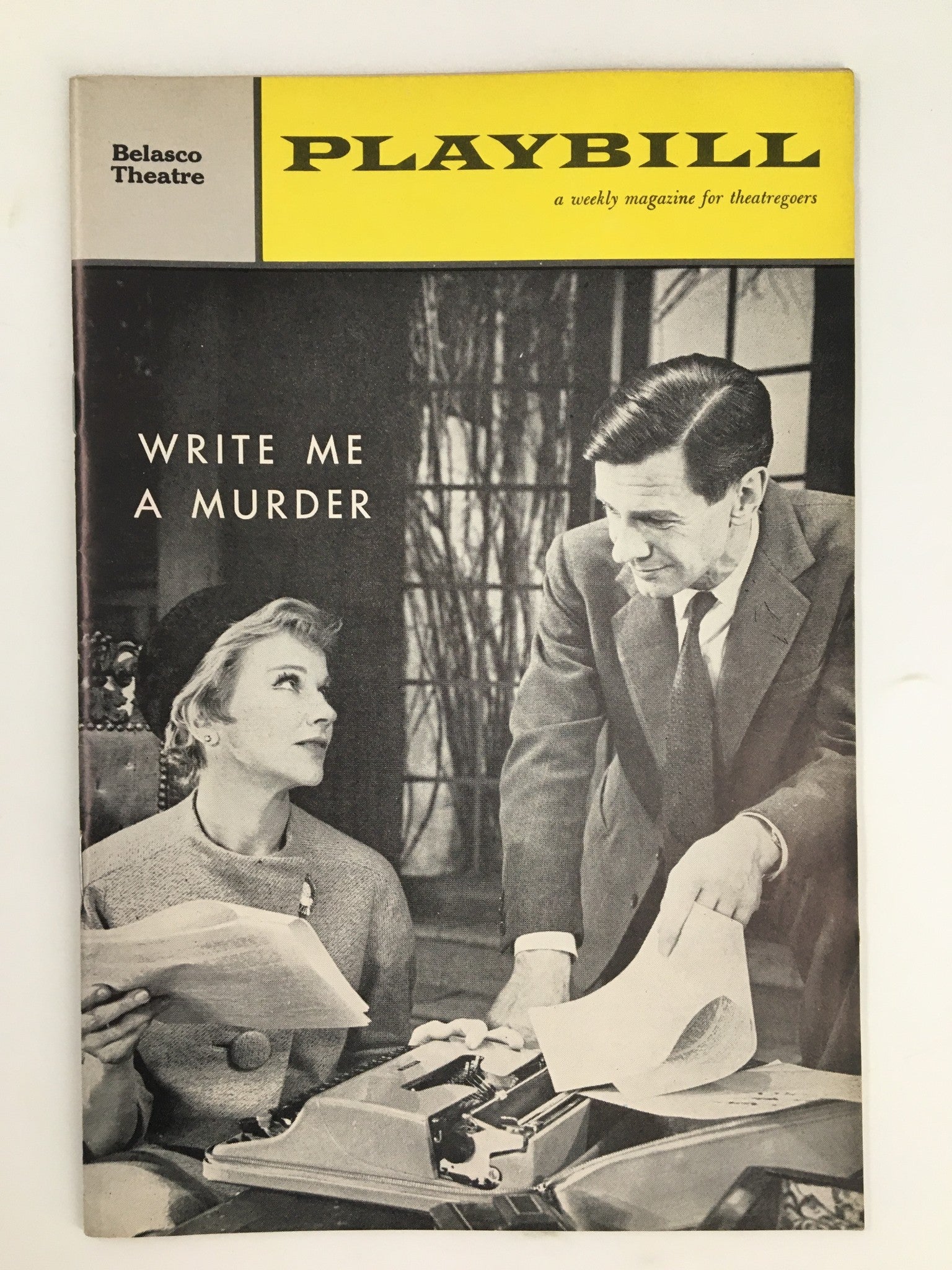 1962 Playbill Belasco Theatre James Donald, Kim Hunter in Write Me A Murder