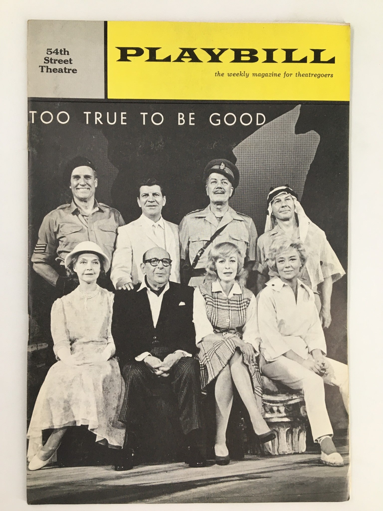 1963 Playbill 54th Street Theatre Lillian Gish in Too Good To Be True