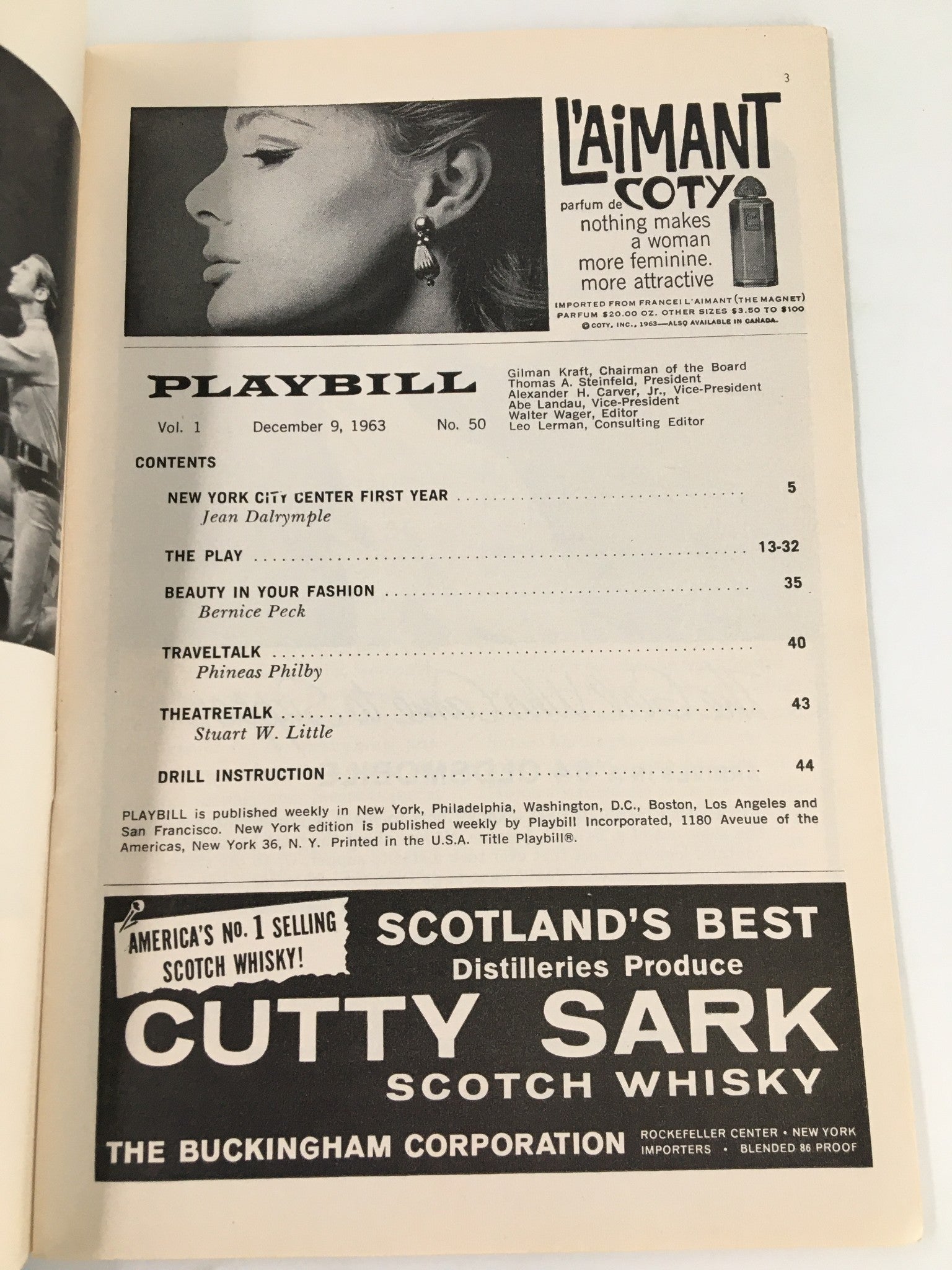 1963 Playbill New York City Ballet Company The City Center of Music and Drama