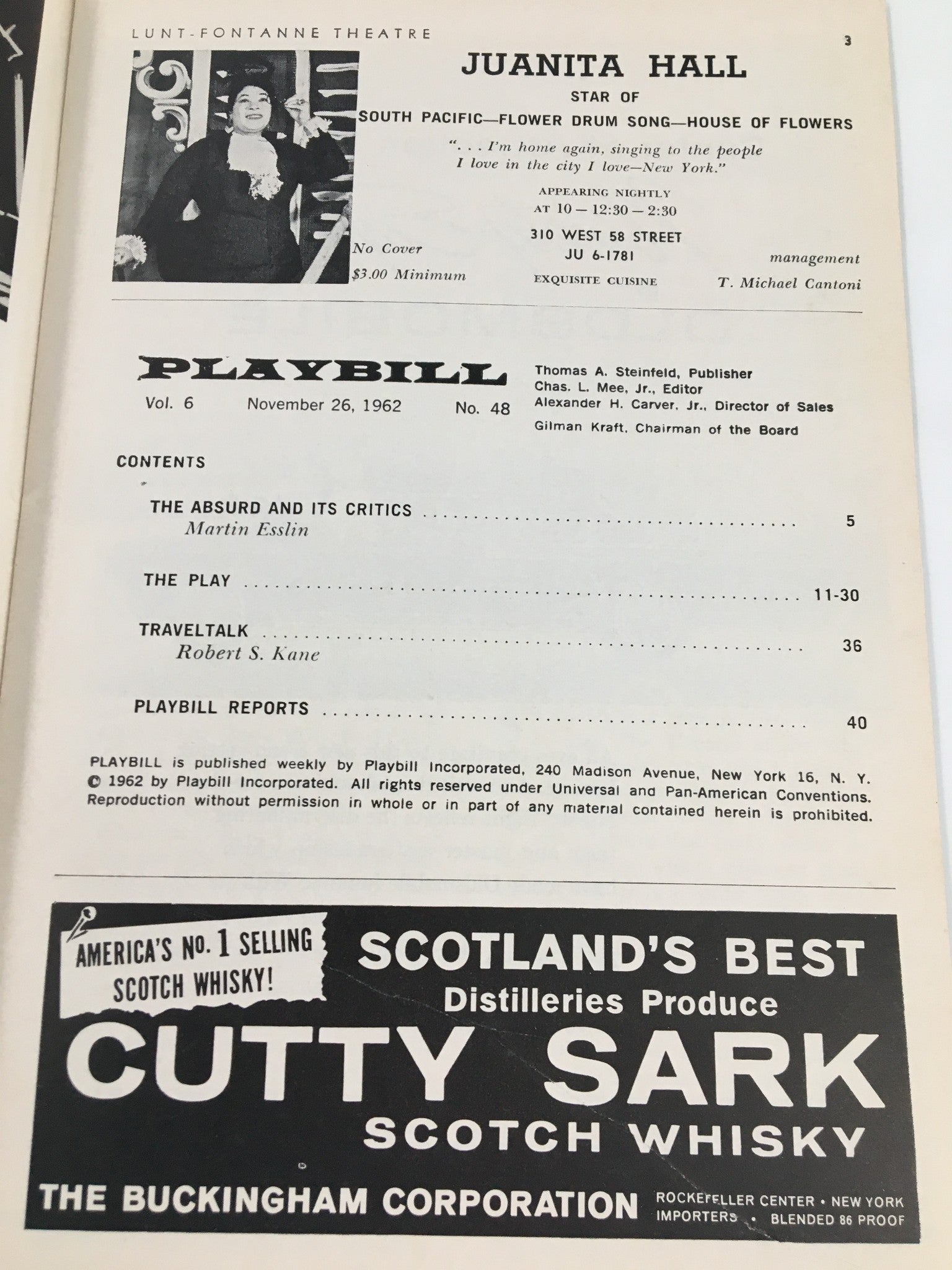 1962 Playbill Lunt-Fontanne Theatre Sid Caesar, Virginia Martin in Little Me