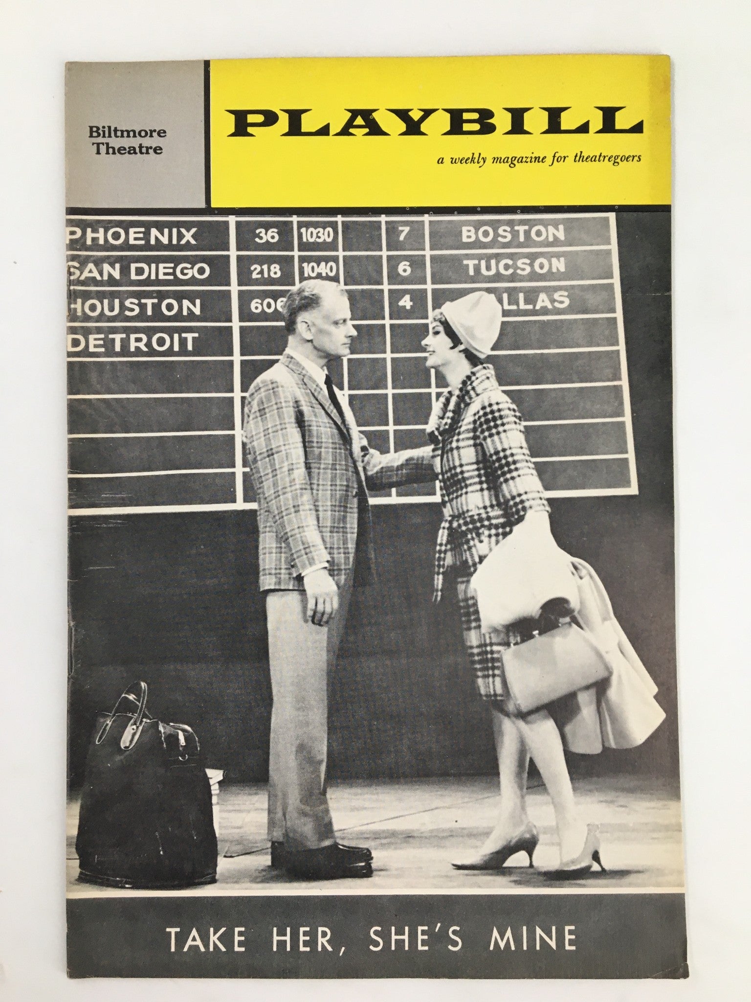 1962 Playbill Biltmore Theatre Art Carney in Take Her, She's Mine