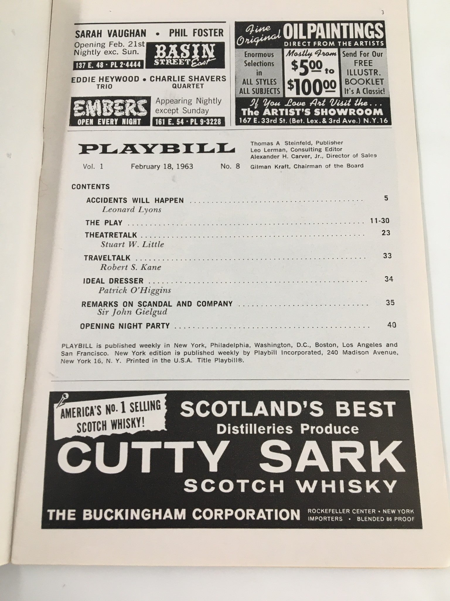 1963 Playbill Ambassador Theatre Joseph Cotten in Calculated Risk