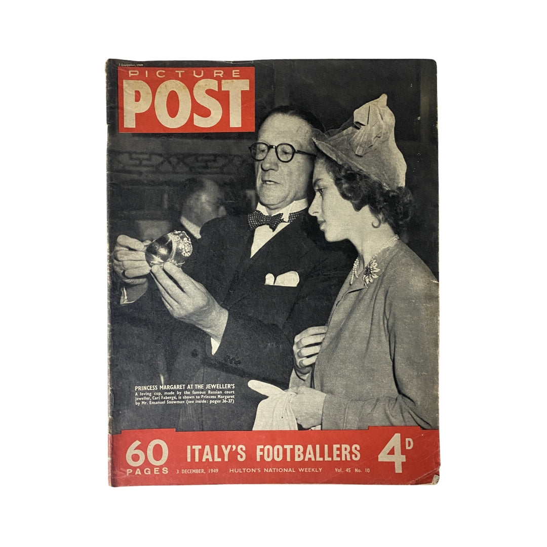 Vintage Picture Post Magazine December 3, 1949 featuring Princess Margaret at the Jeweller's, highlighting post-war British culture and events on the cover.