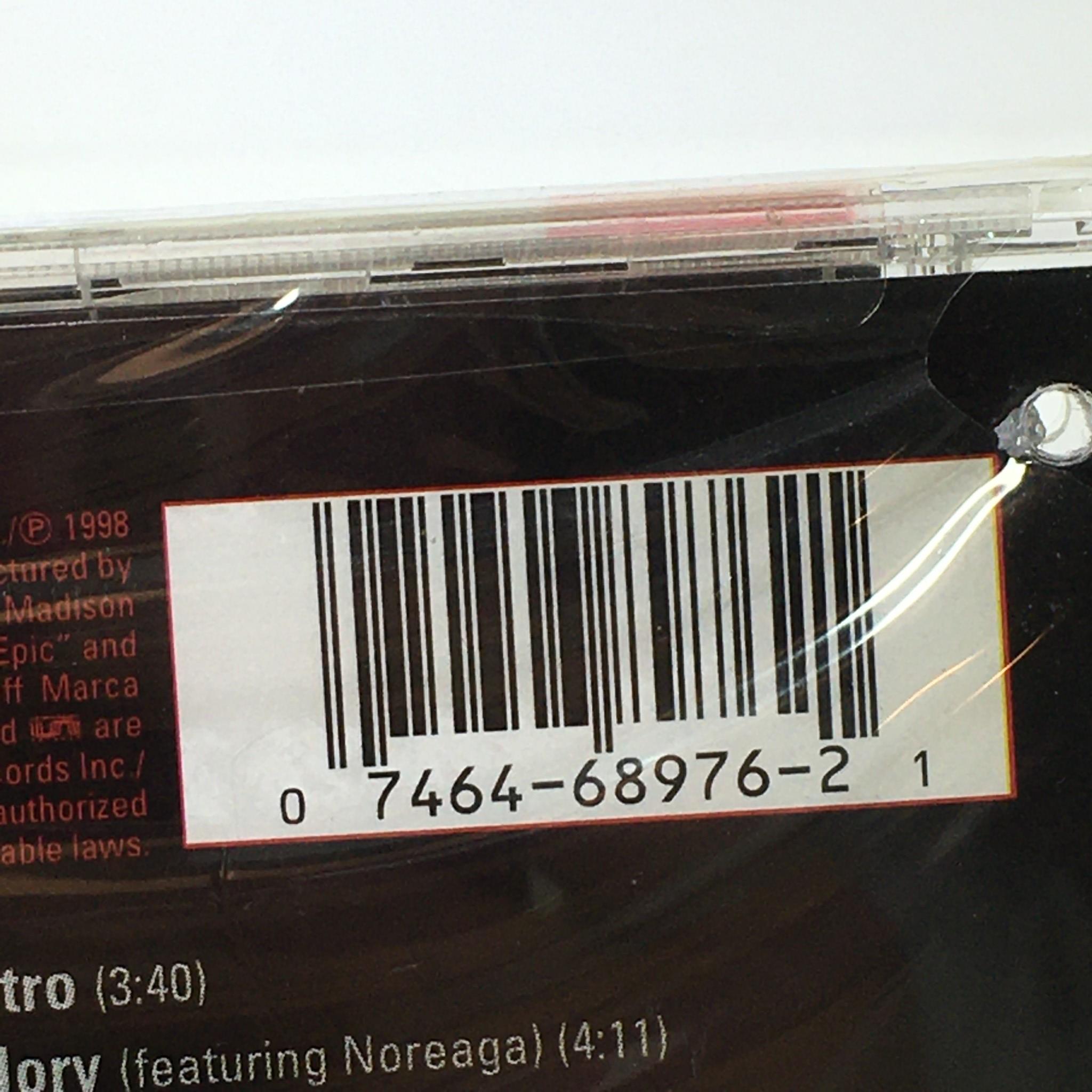 Detailed view of the barcode on the back cover of 'Confessions Of Fire by Cam'Ron Music Audio CD Factory Sealed', showing the item number.