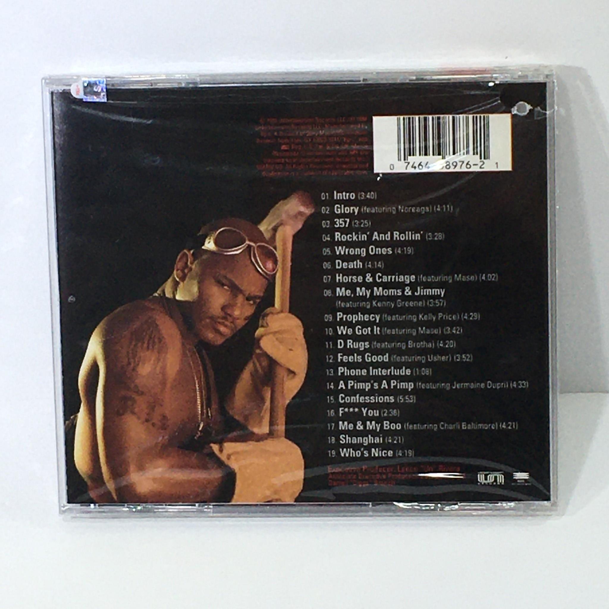 Back cover of 'Confessions Of Fire by Cam'Ron Music Audio CD Factory Sealed', featuring the tracklist and an artist image.