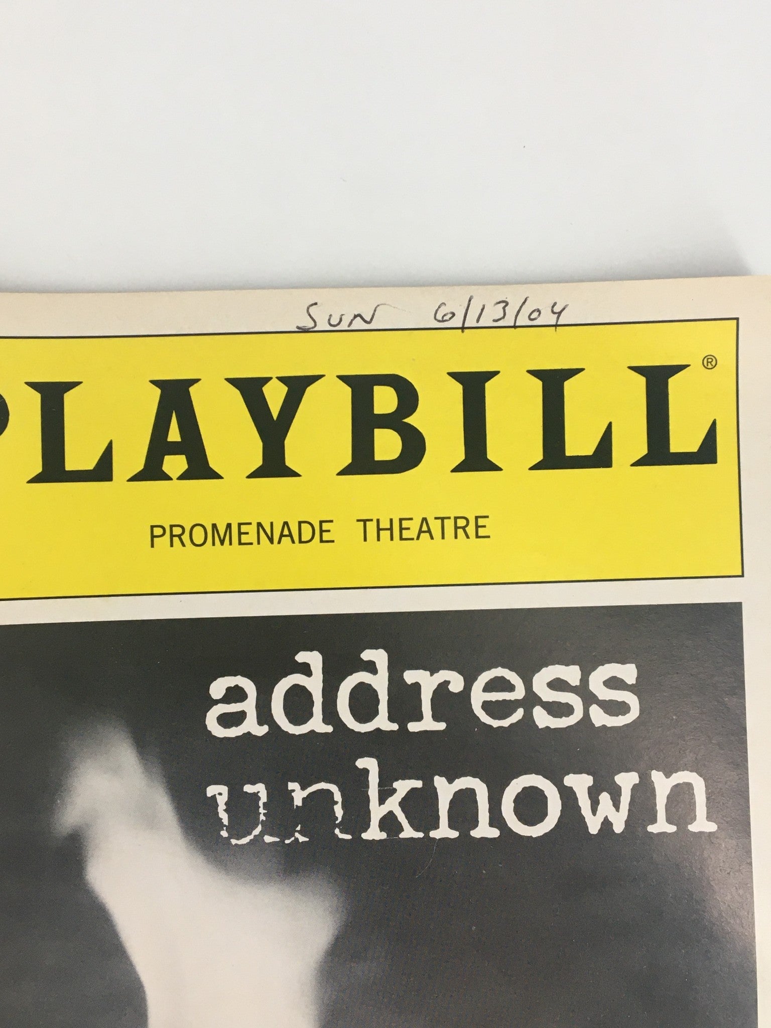 2004 Playbill The Promenade Theatre Jim Dale William Atherton in Address Unknown