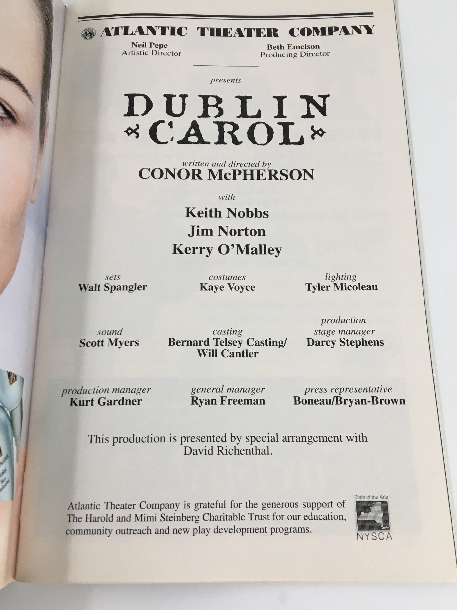 2003 Playbill Atlantic Theater Company Keith Nobbs in Dublin Carol