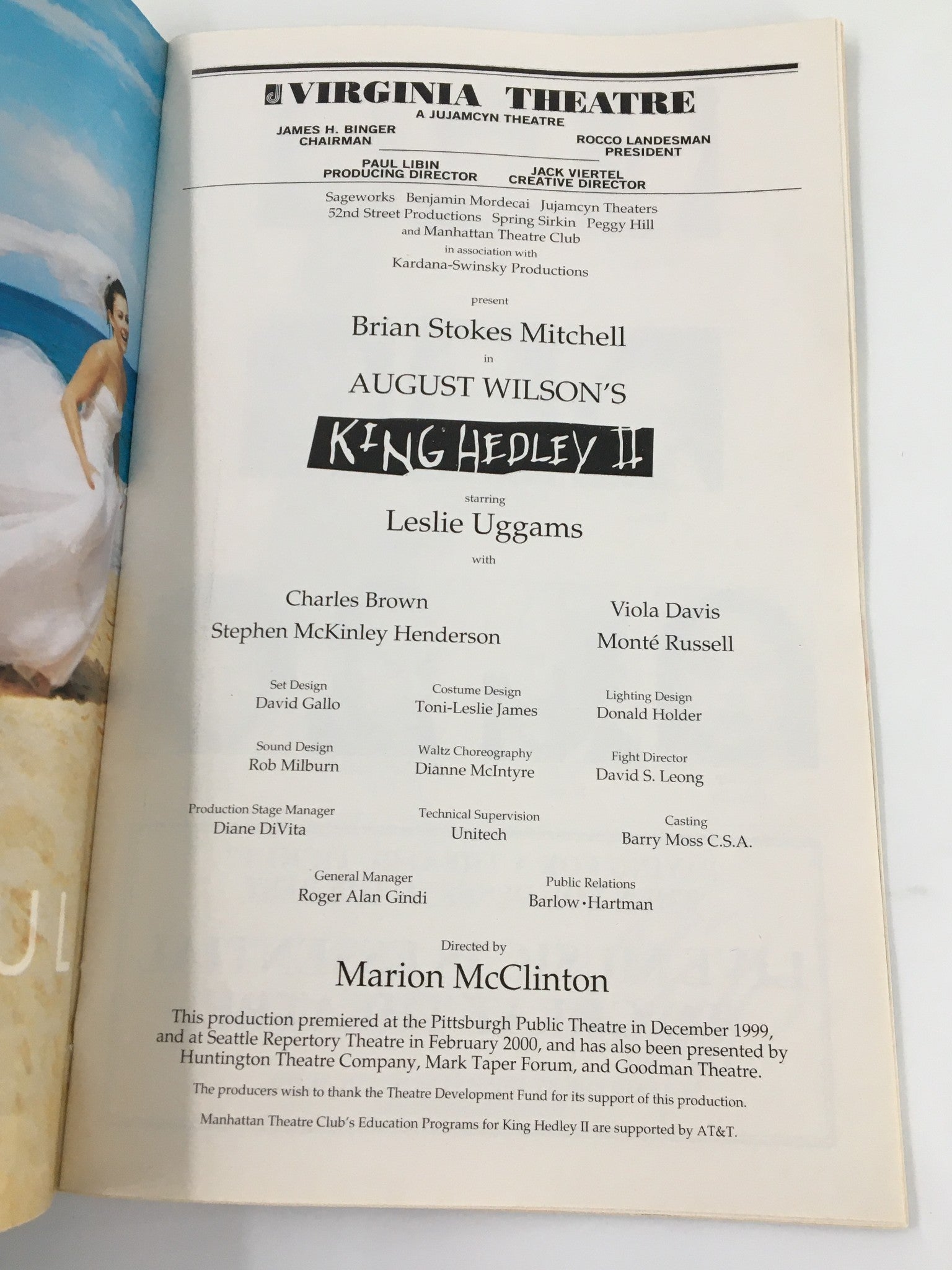 2001 Playbill Virginia Theatre Brian Stokes Mitchell in King Hedley II