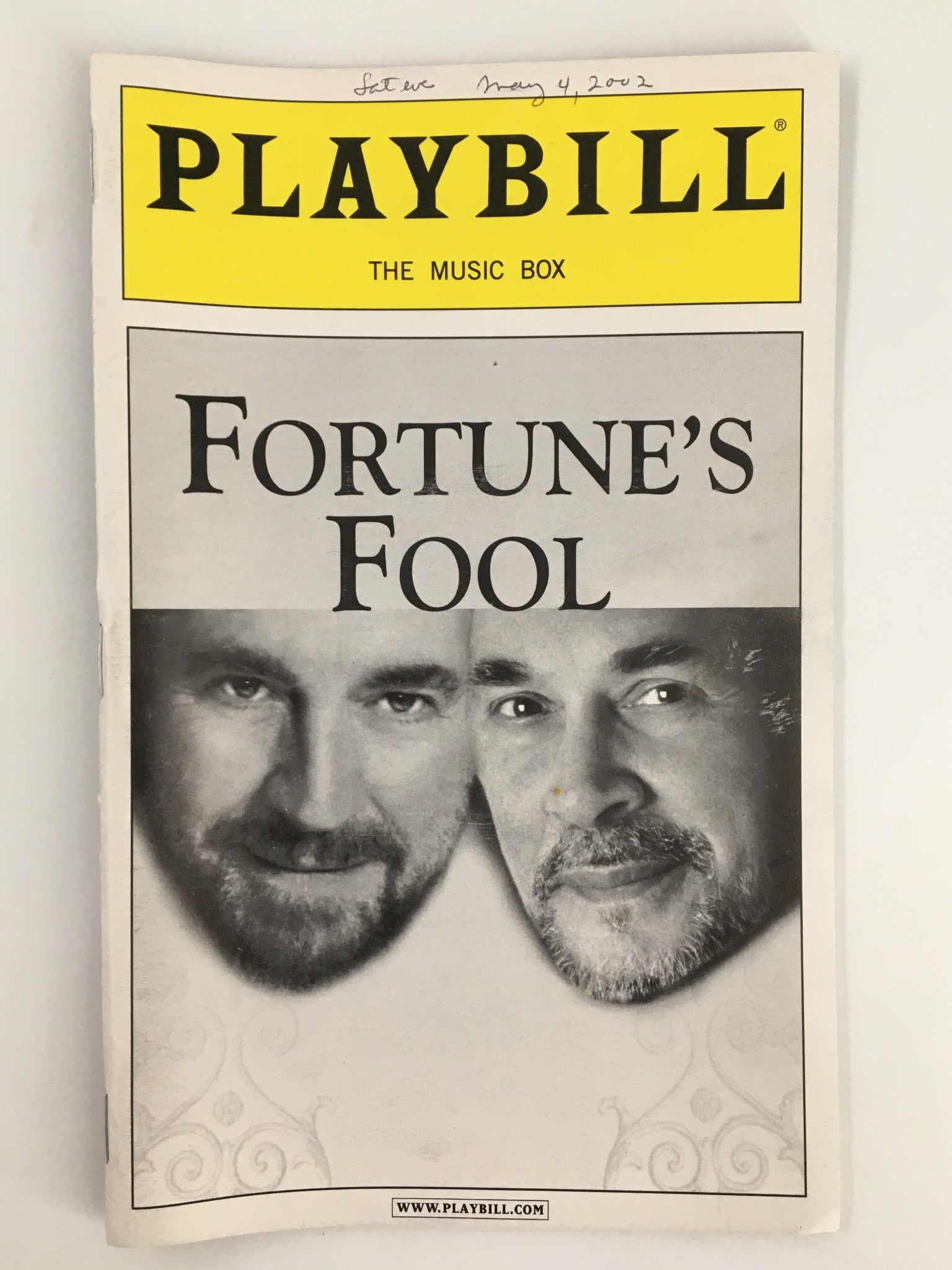 2002 Playbill The Music Box Alan Bates, Frank Langella in Fortune's Fool