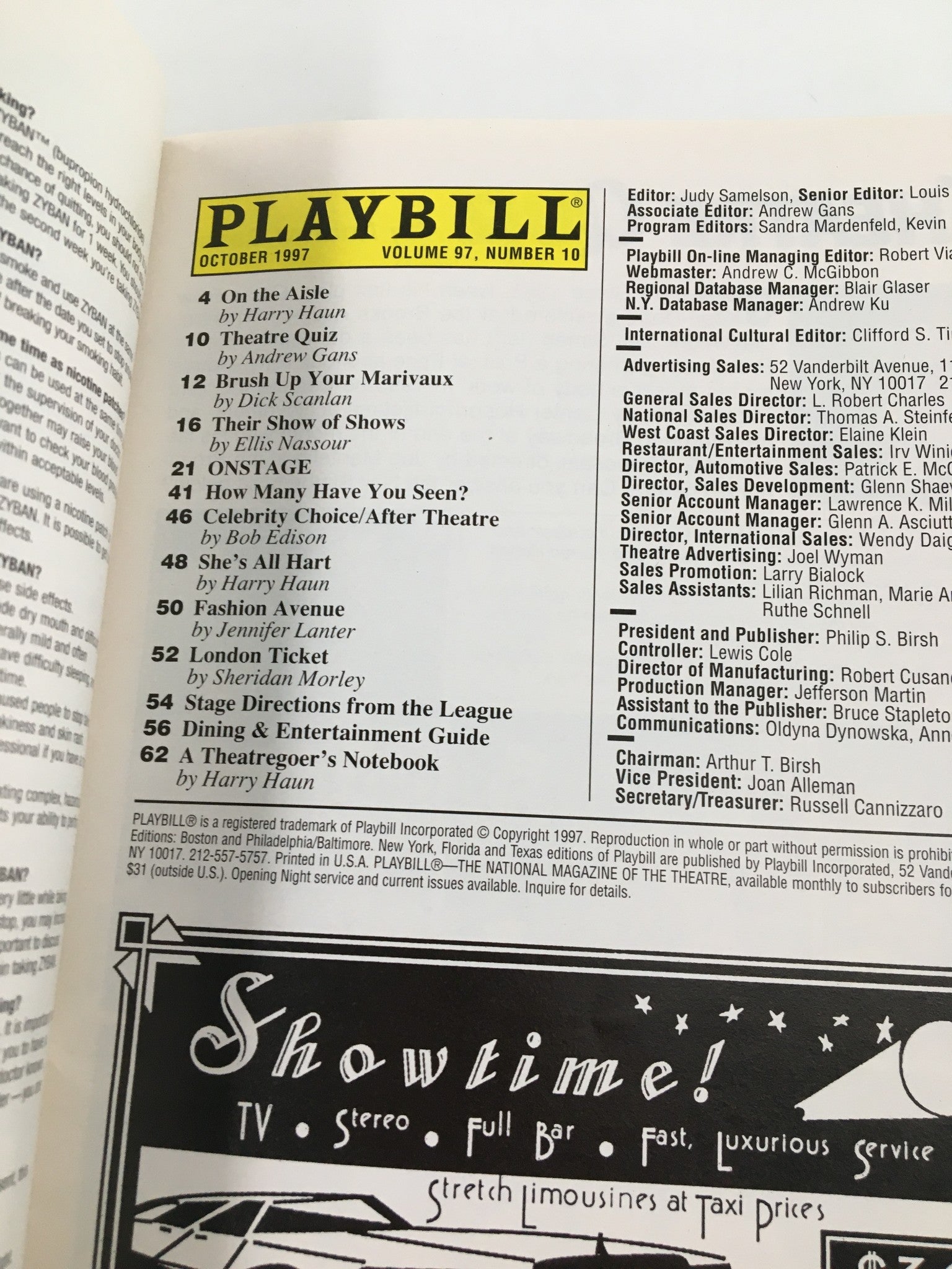 1997 Playbill The American Place Theatre Candy Buckley in Defying Gravity