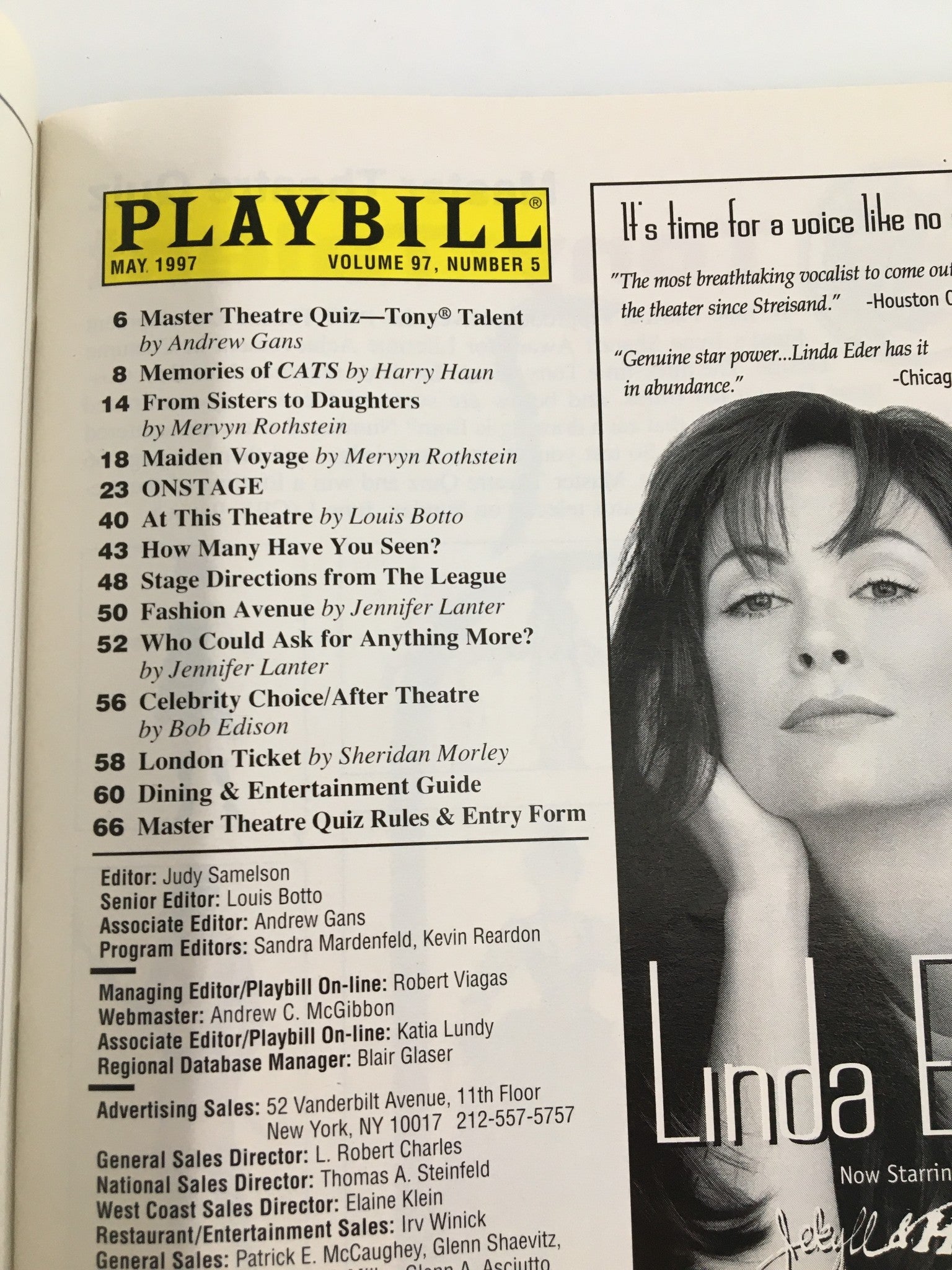 1997 Playbill Manhattan Theatre Club Soraya Butler in Seeking the Genesis