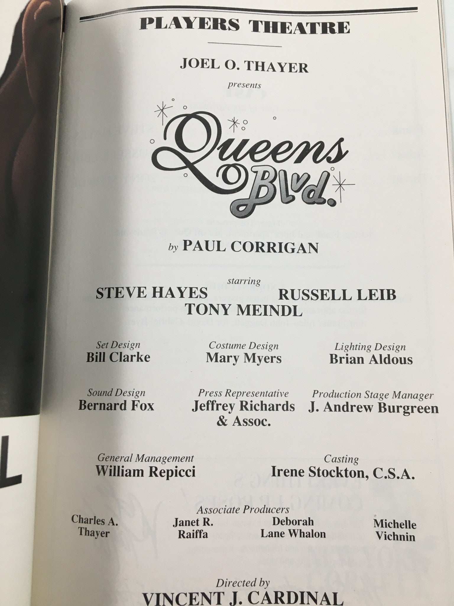 1997 Playbill Players Theatre Steve Hayes, Tony Meindl in Queens Blvd.