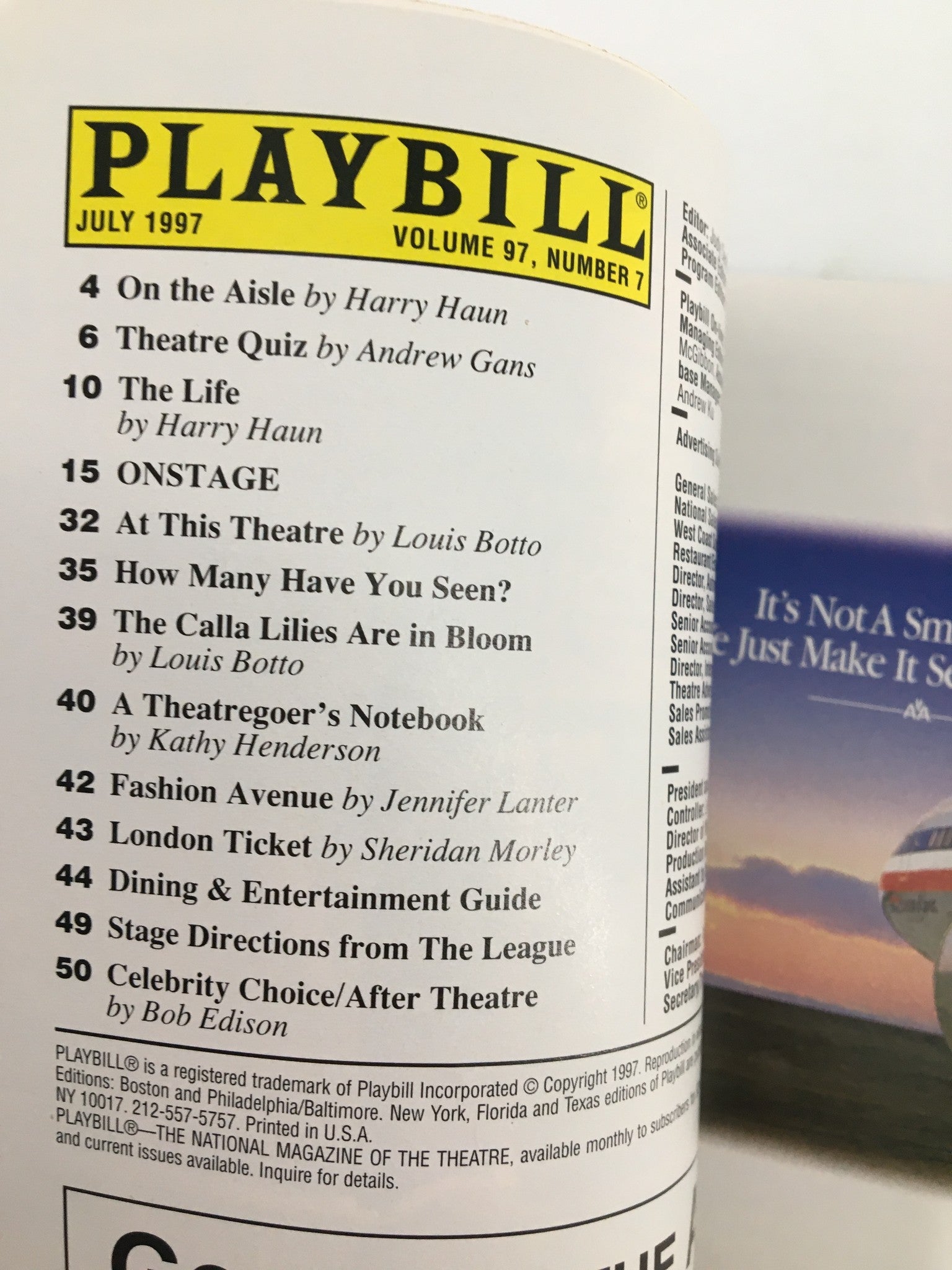 1997 Playbill Royale Theatre Lesley Ann Warren, Margaret Whiting in Dream