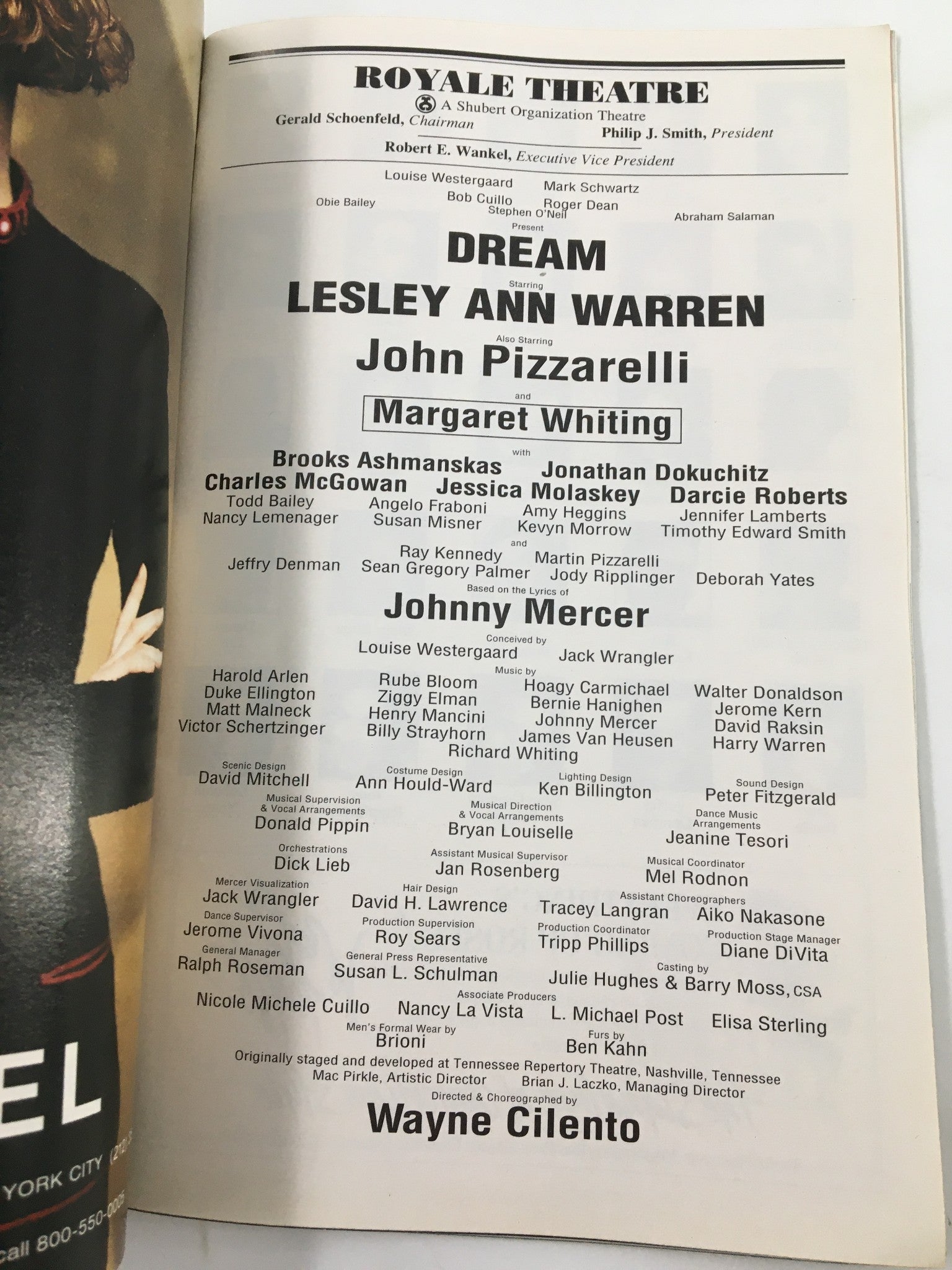 1997 Playbill Royale Theatre Lesley Ann Warren, Margaret Whiting in Dream