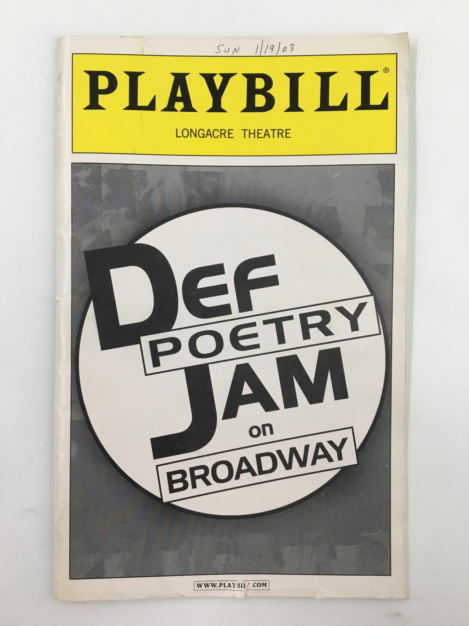 2003 Playbill Longacre Theatre Russell Simons Def Poetry Jam on Broadway