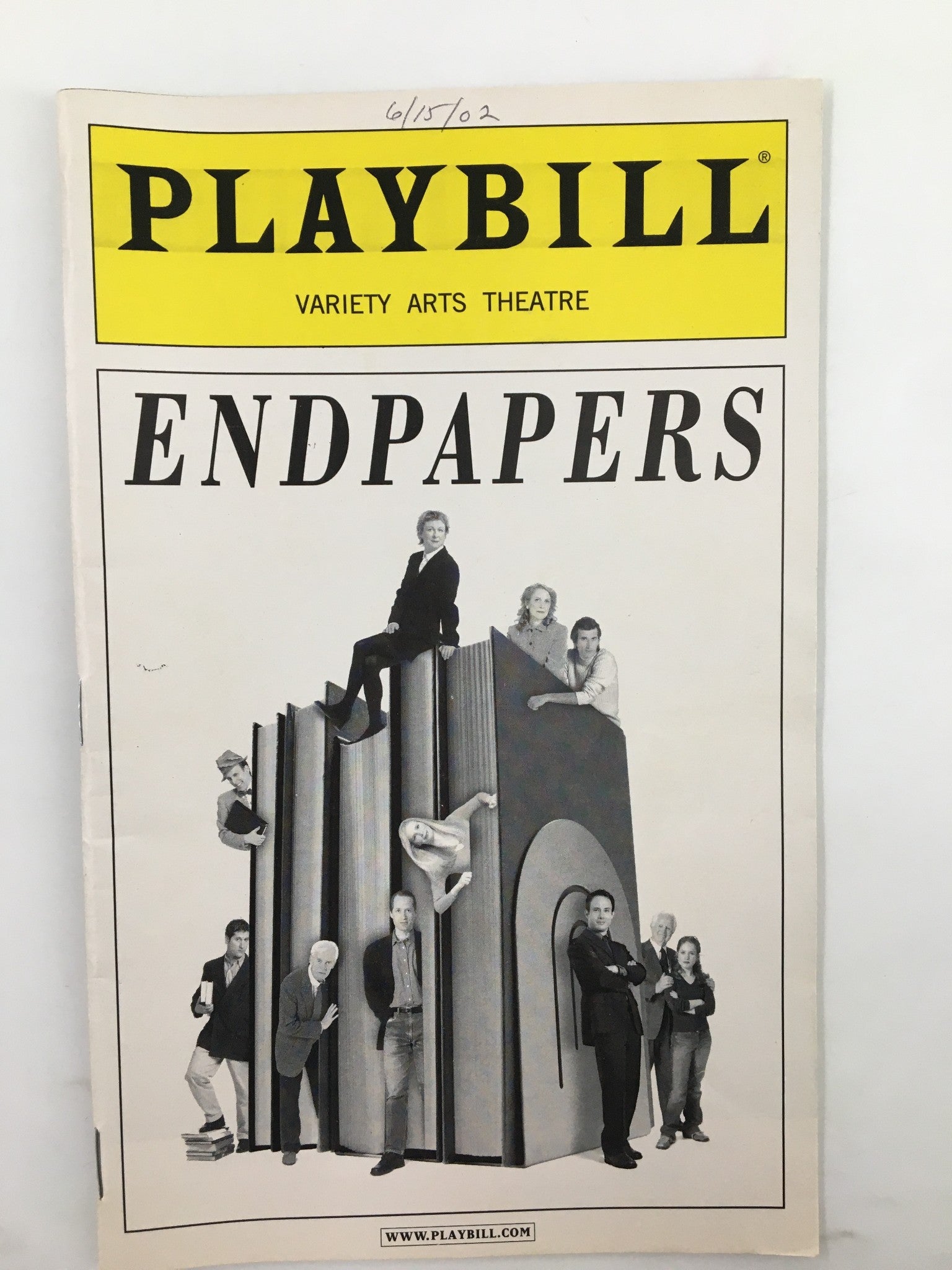 2002 Playbill Variety Arts Theatre Shannon Burkett, William Cain in Endpapers