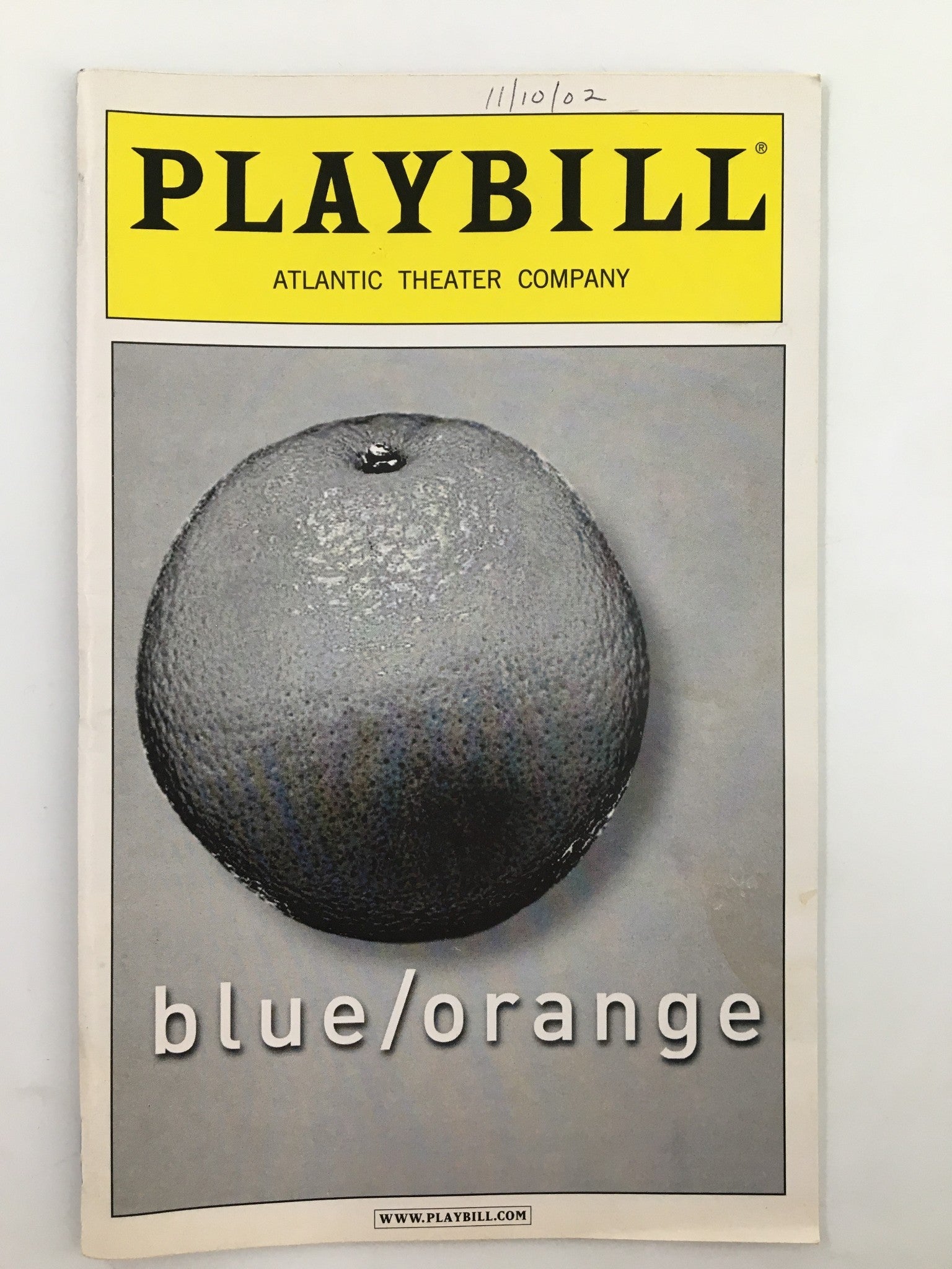 2002 Playbill Atlantic Theater Company Glenn Fitzgerald in Blue / Orange