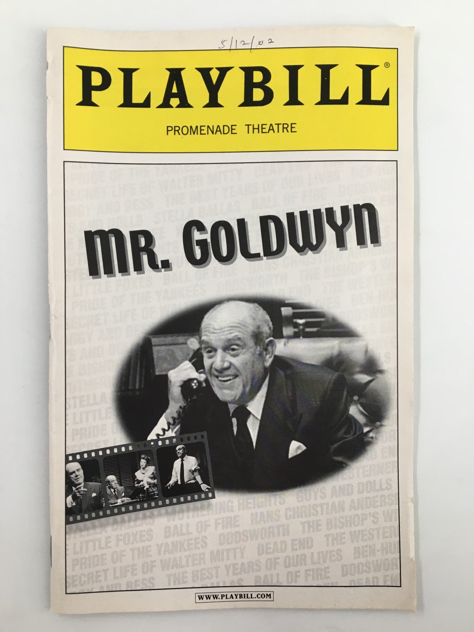 2002 Playbill The Promenade Theatre Alan King as Mr. Goldwyn by Marsha Lebby