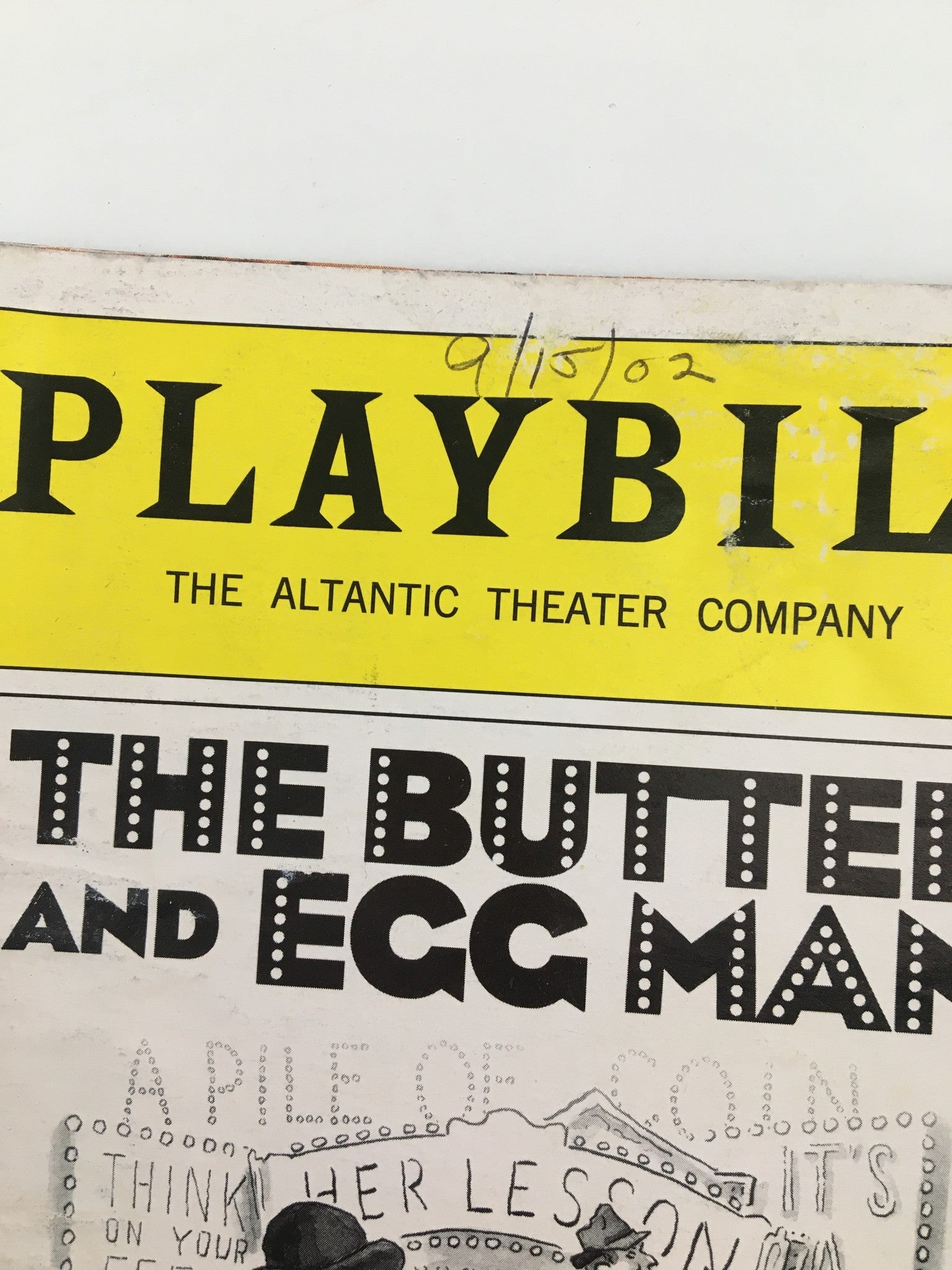 2002 Playbill Atlantic Theater Company David Brummel in The Butter and Egg Man