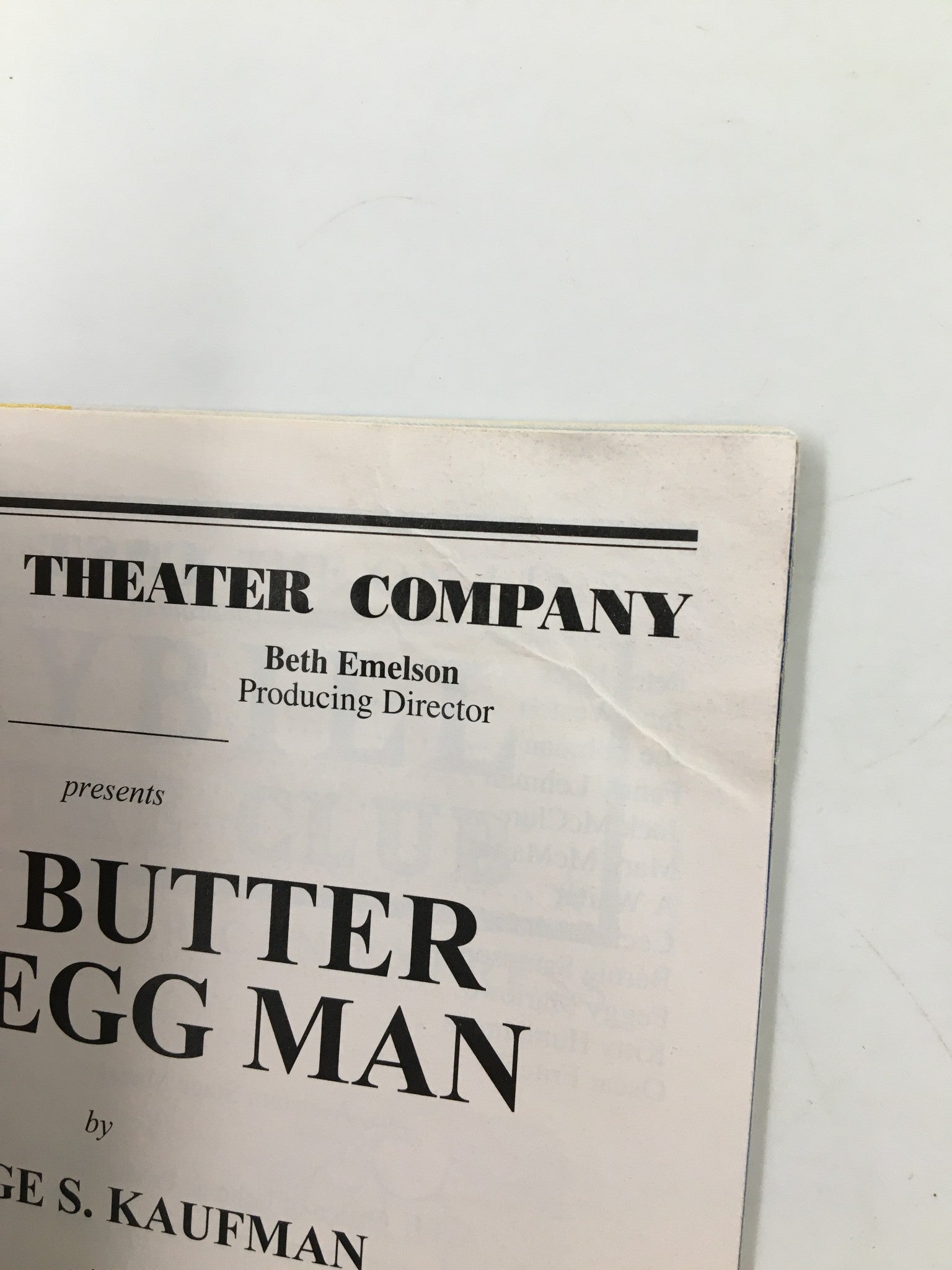 2002 Playbill Atlantic Theater Company David Brummel in The Butter and Egg Man