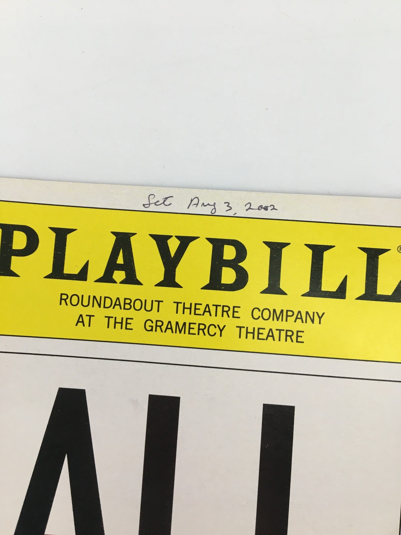 2002 Playbill Gramercy Theatre Rosemary Harris in Edward Albee's All Over