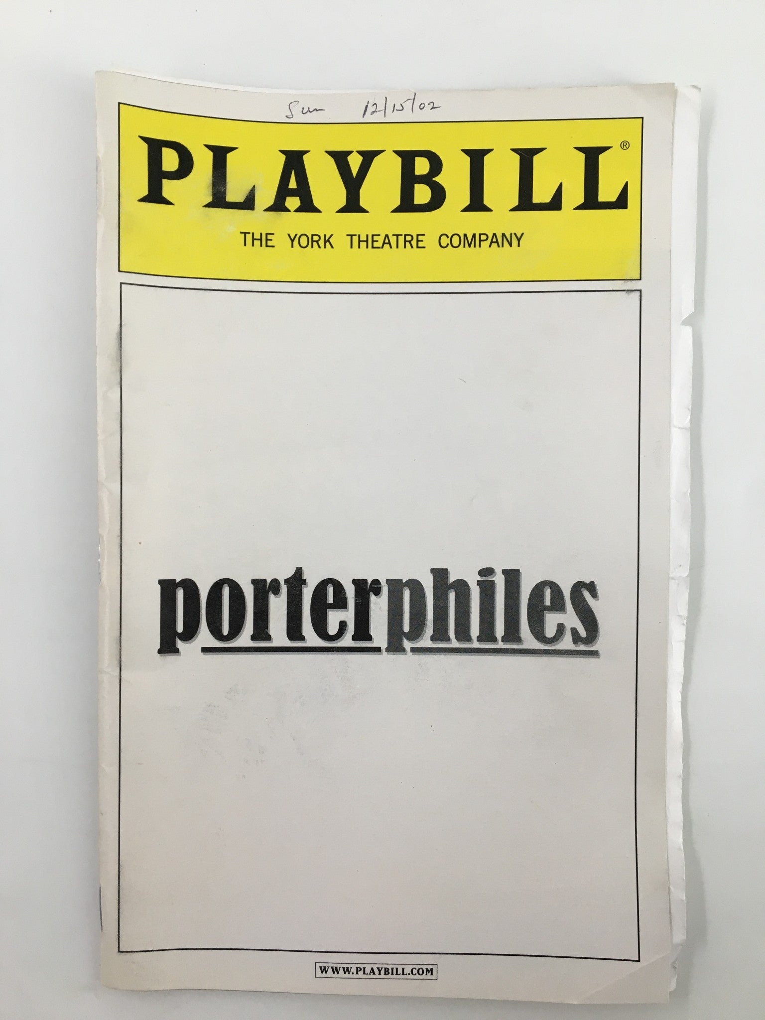 2002 Playbill York Theatre at Saint Peters Lynne Halliday in Porterphiles