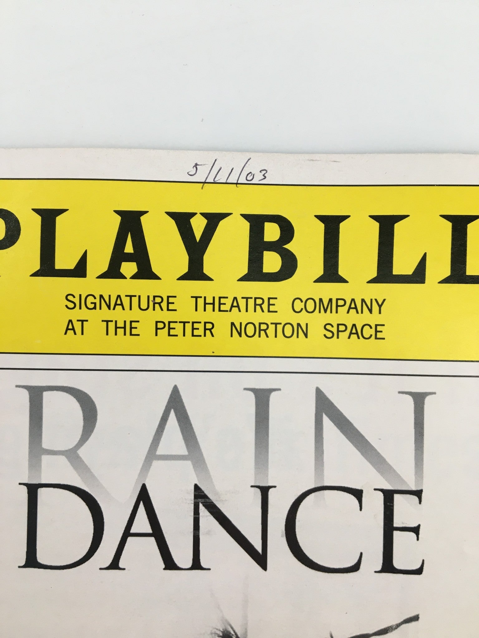 2003 Playbill The Peter Norton Space Rain Dance by Lanford Wilson