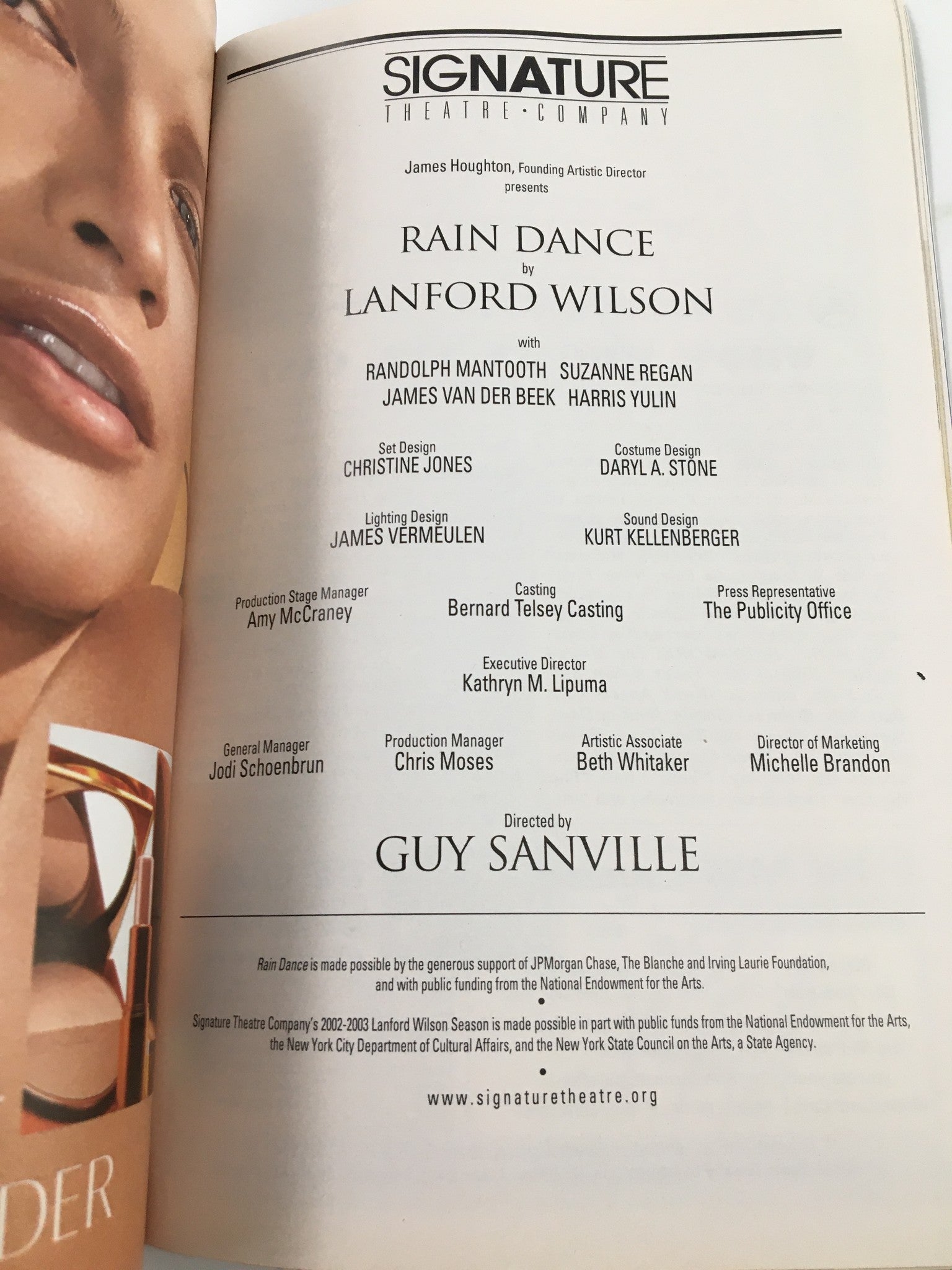 2003 Playbill The Peter Norton Space Rain Dance by Lanford Wilson