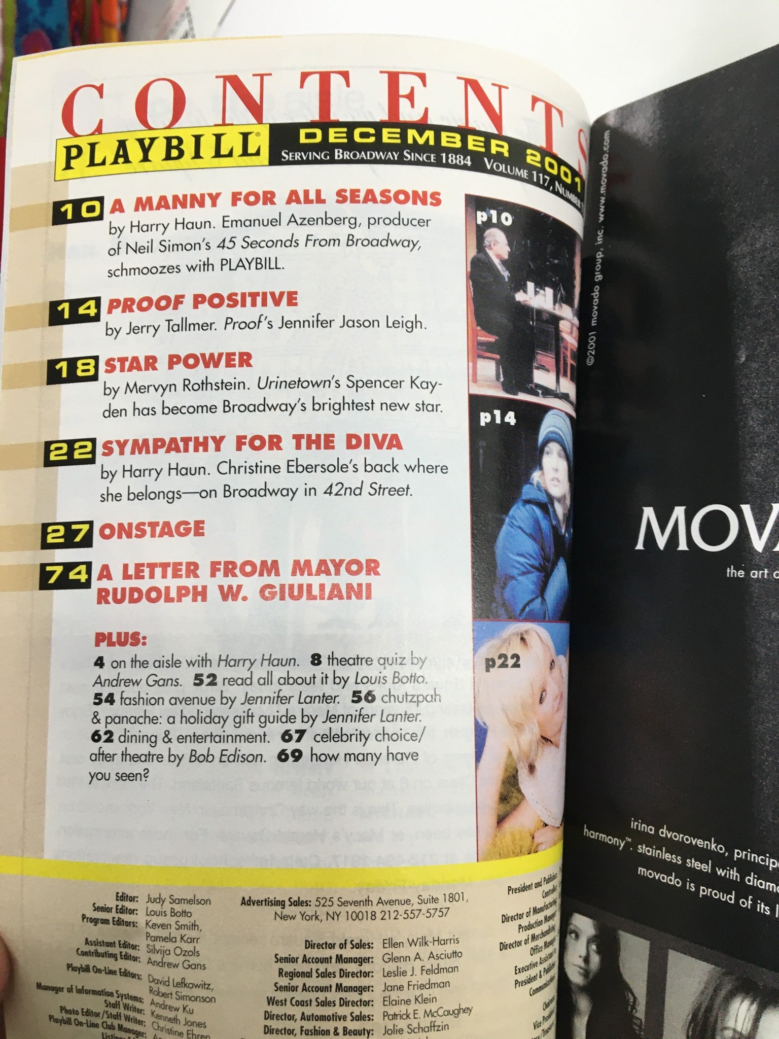 2001 Playbill Sullivan Street Playhouse Lore Noto Presents The Fanstasticks